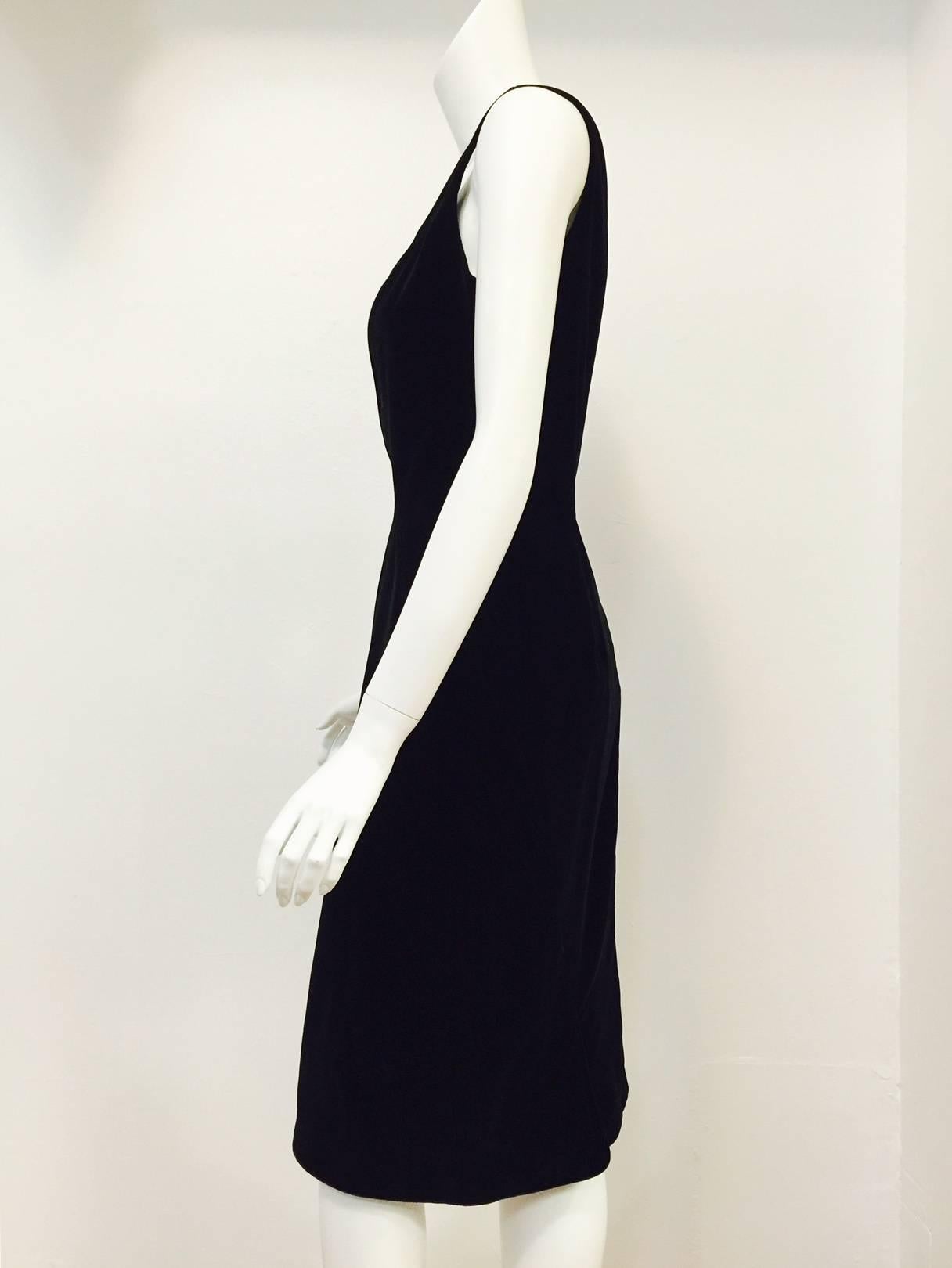 Vintage Thierry Mugler Black Velvet Sleeveless Shift With Matching Scarf 2