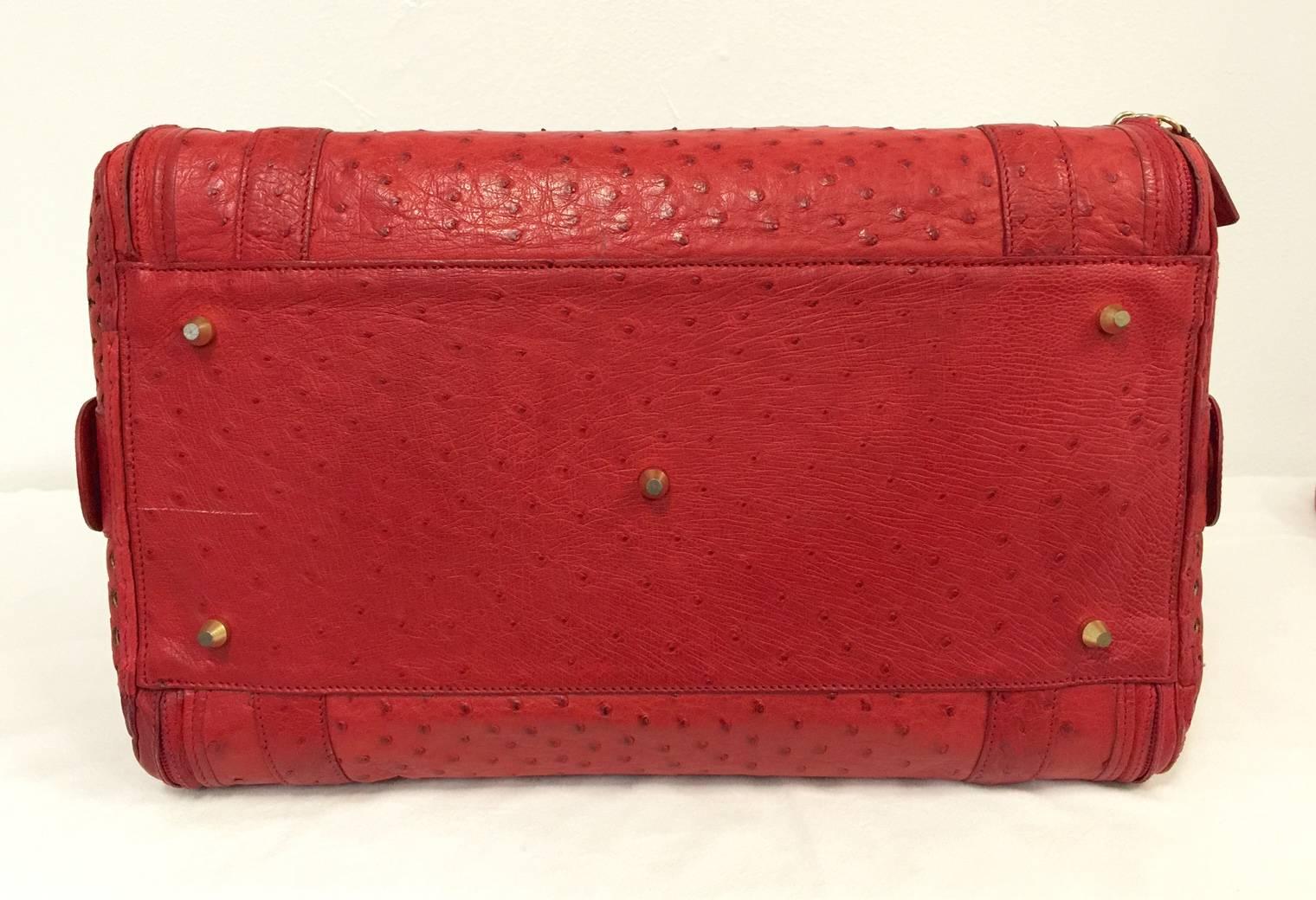 Gorgeous Giorgio's Red Ostrich Pet Carrier With Sheared Mink Bed 1