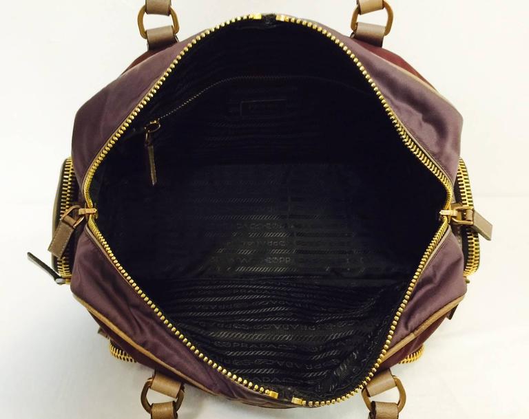 Prada Color Blocked Nylon Shoulder Bag With Gold Hardware For Sale at