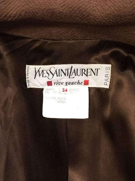 Vintage Yves Saint Laurent Rive Gauche Wool Overcoat With Velvet Trim ...