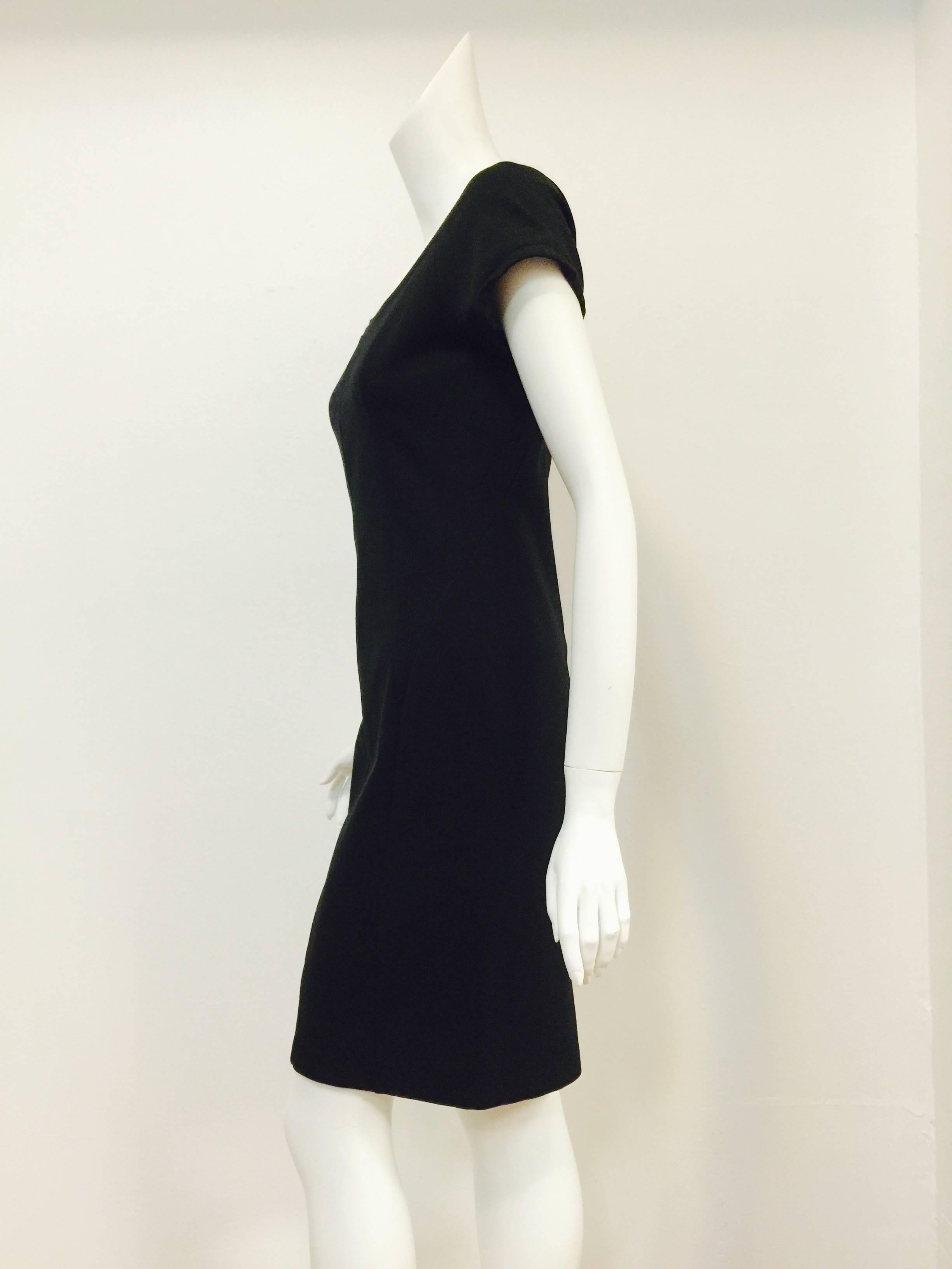 Women's Prada Black Stretch Sheath With Short Sleeves 
