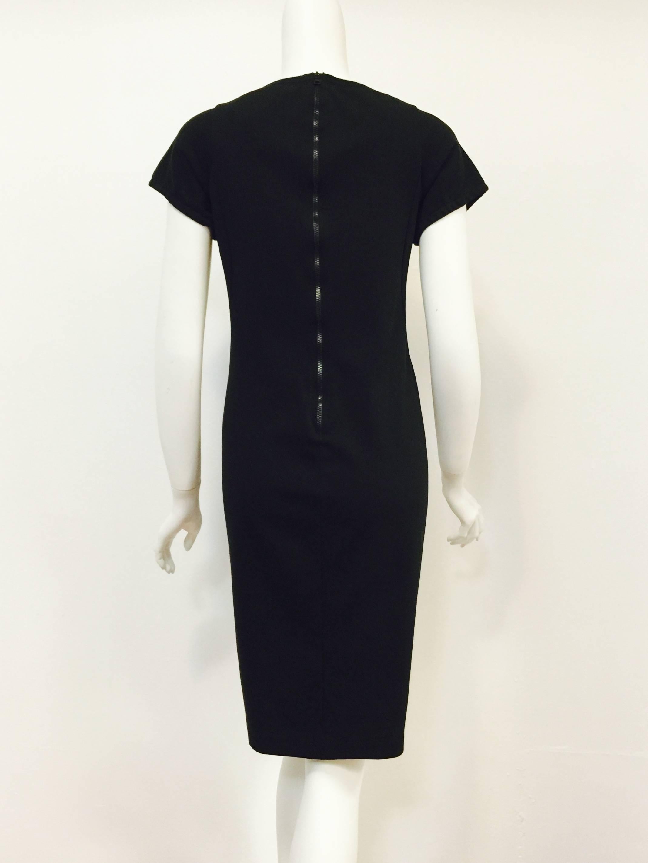 Prada Black Stretch Sheath With Short Sleeves  In Excellent Condition In Palm Beach, FL