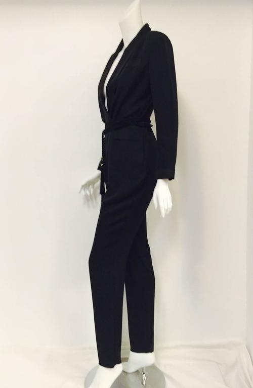 Gucci Black Silk Tuxedo Jumpsuit With Rope Belt and Bamboo Tassels at 1stDibs gucci rope belt