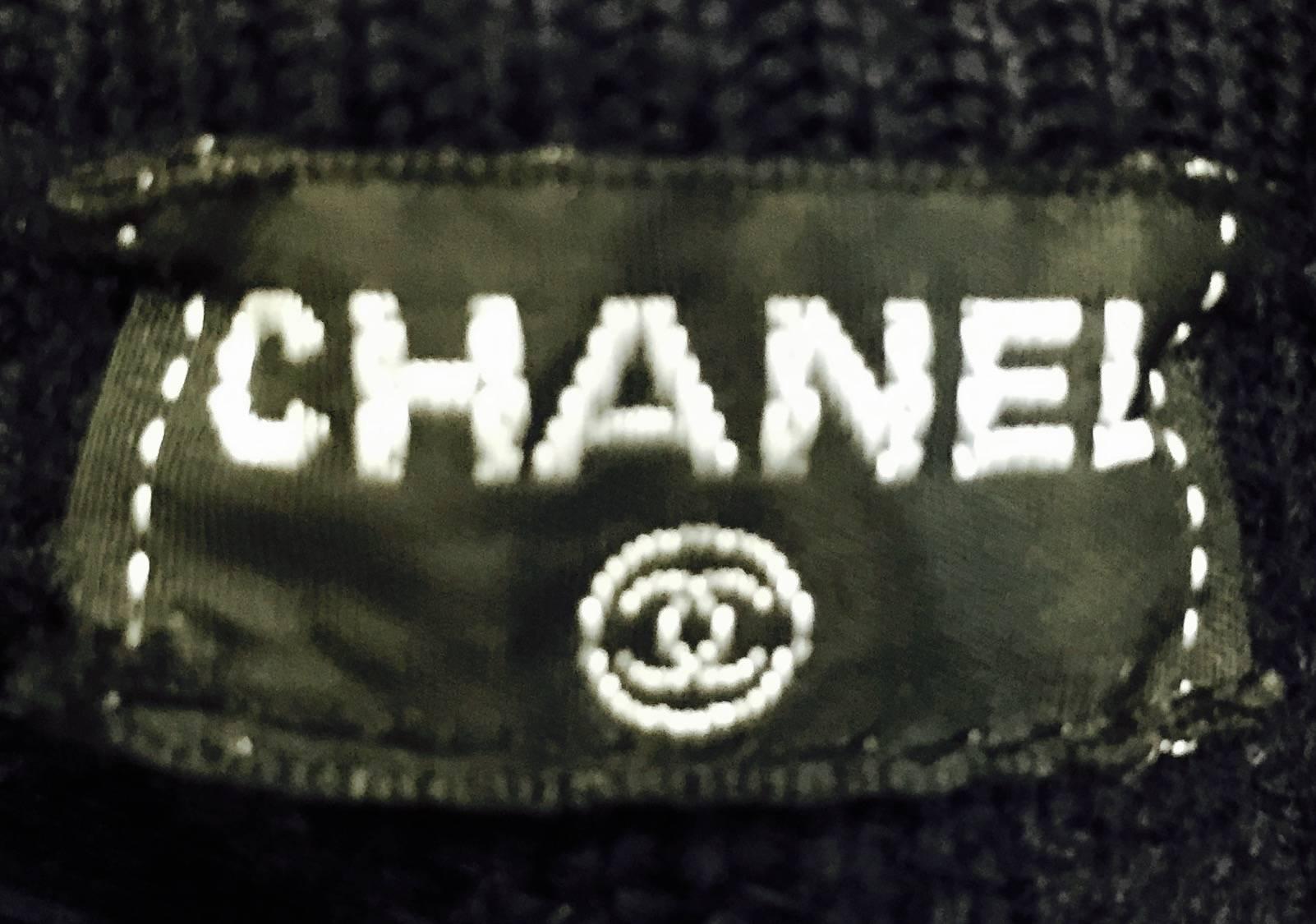 Women's Chanel Navy Blue Wool Varsity Pullover Sweater Dress With Ivory Logo Patch For Sale