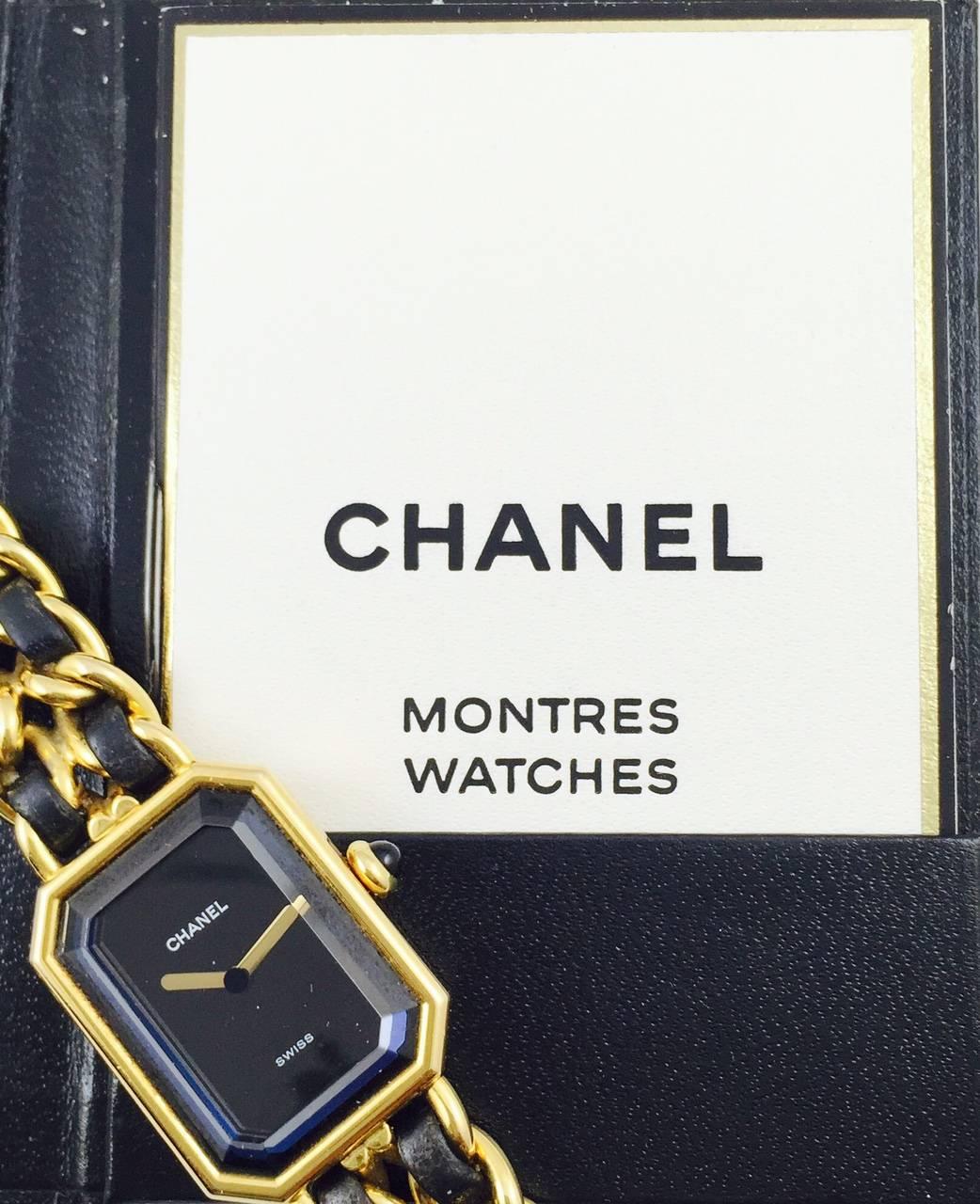 1987 Chanel Gold Tone Premiere Quartz Watch Medium 1