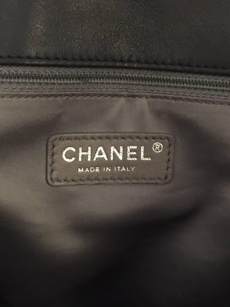 Chanel Black Quilted Lambskin Tote With Rhodium Hardware 5