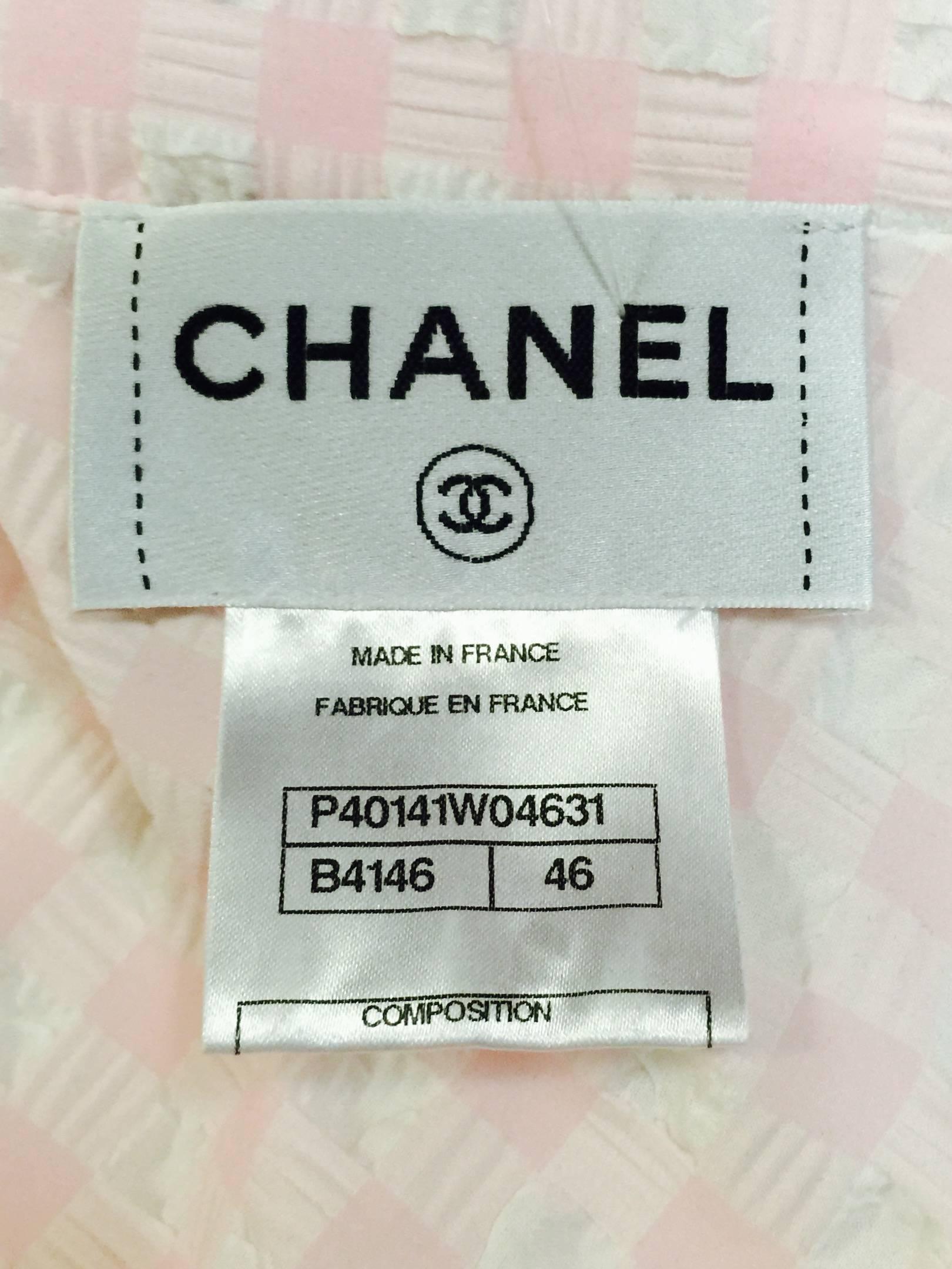 Chanel Pink and White Tweed and Gingham Day Dress  3