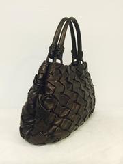 Prada Quilted Metallic Coffee Bean Leather Top Handle Bag