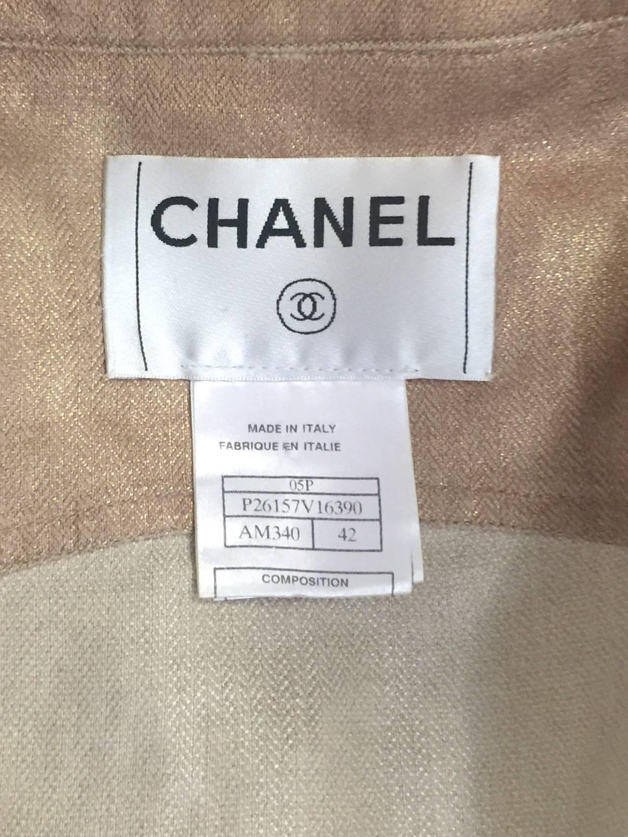 Chanel Spring 2005 Metallic Bronze Linen and Silk Casual Jacket  1