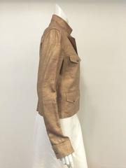Chanel Spring 2005 Metallic Bronze Linen and Silk Casual Jacket