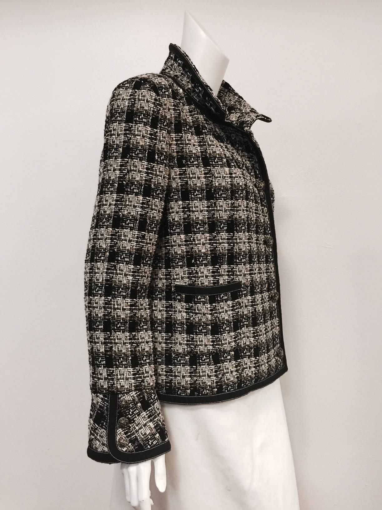 Chanel 2008 Fall Wool Tweed Jacket With Offset Front Closure 1