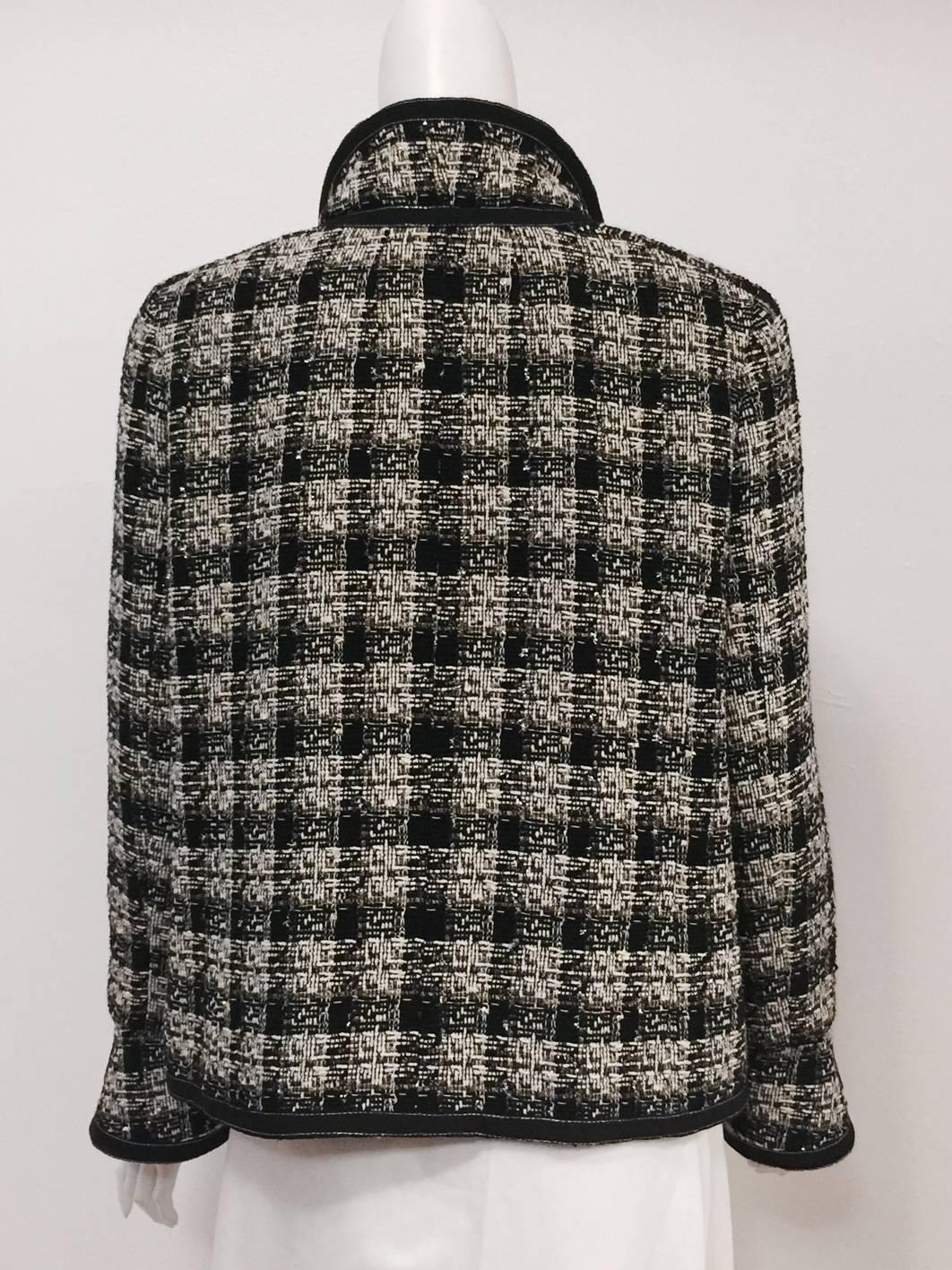 Chanel 2008 Fall Wool Tweed Jacket With Offset Front Closure In Excellent Condition In Palm Beach, FL