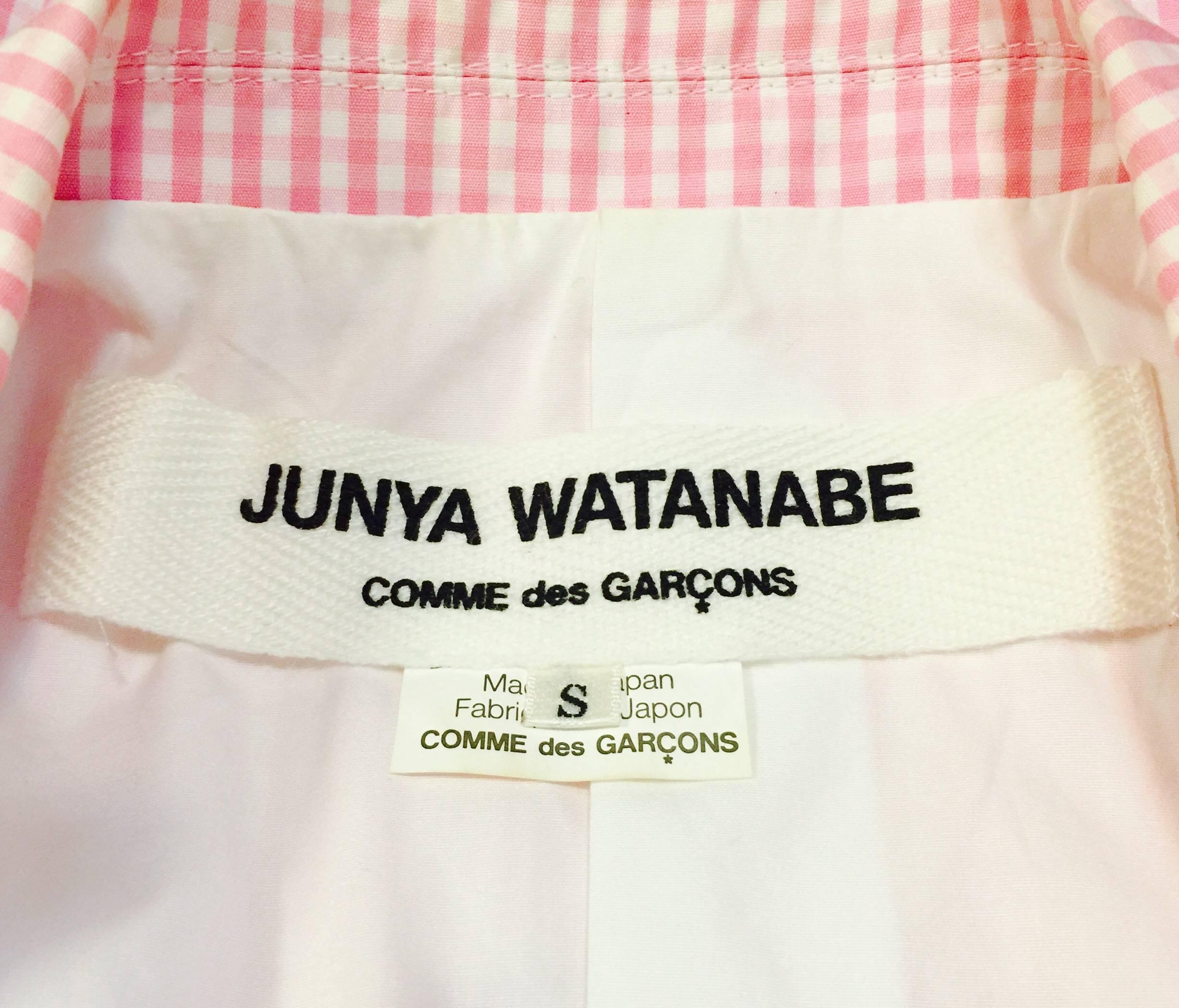 Comme des Garcons by Junya Watanabe Pink and White Gingham Blazer 3
