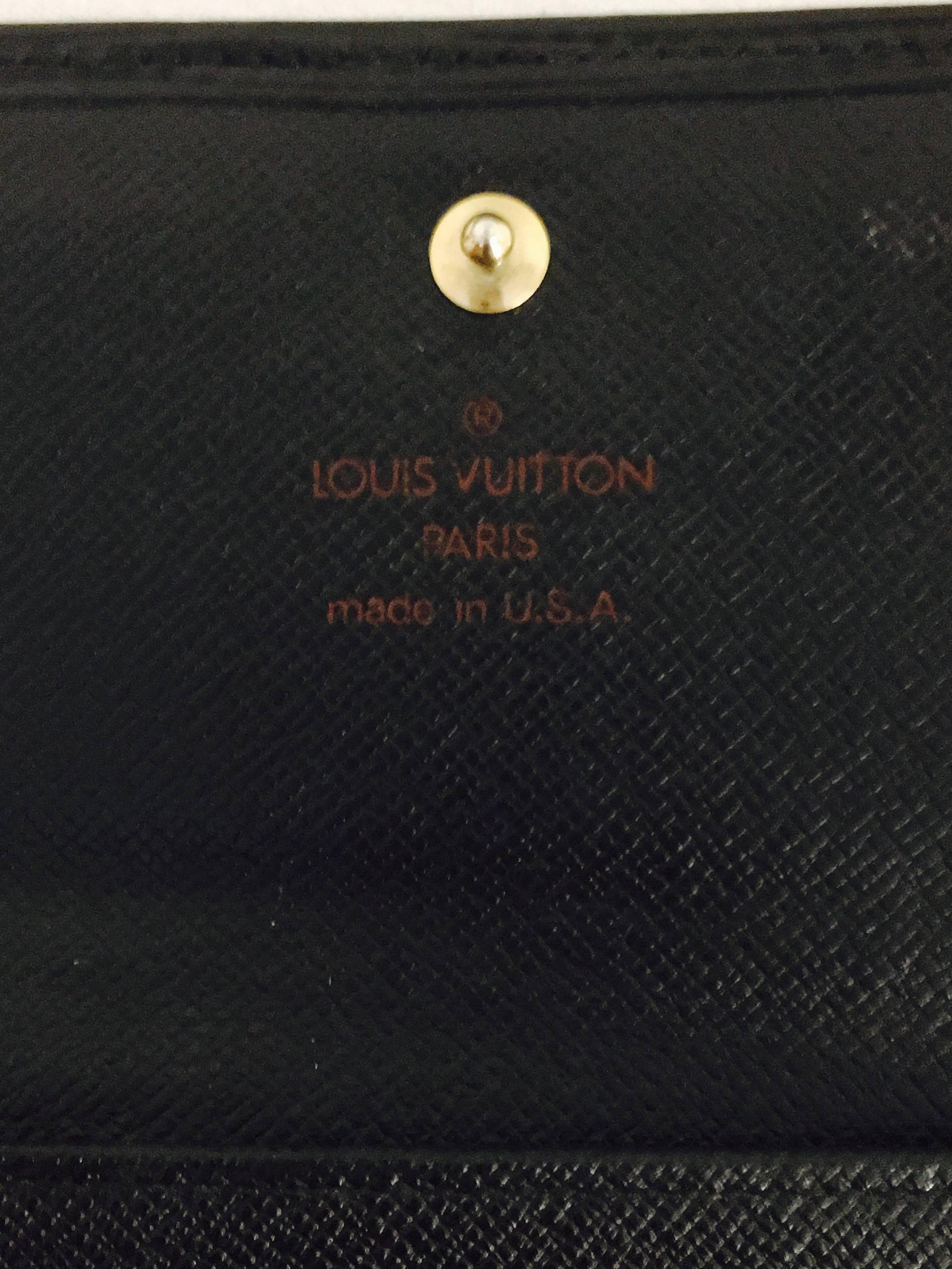 Women's Louis Vuitton Black Epi Leather Elise Wallet Excellent Condition 