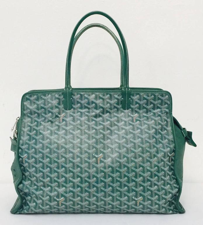 Goyard Green Goyardine Canvas Sac Hardy Pet Carrier PM at 1stDibs