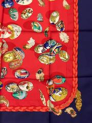 1994 Hermes Couvee d'Hermes Red Silk Twill Scarf by Cathy Latham