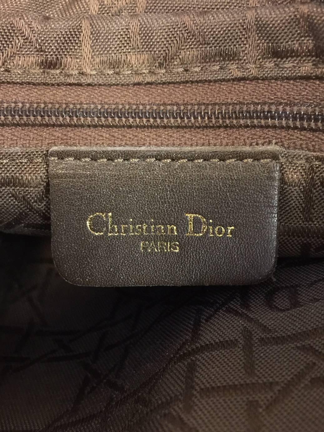 Women's Christian Dior Camel Nylon Lady Dior MM Hand Bag