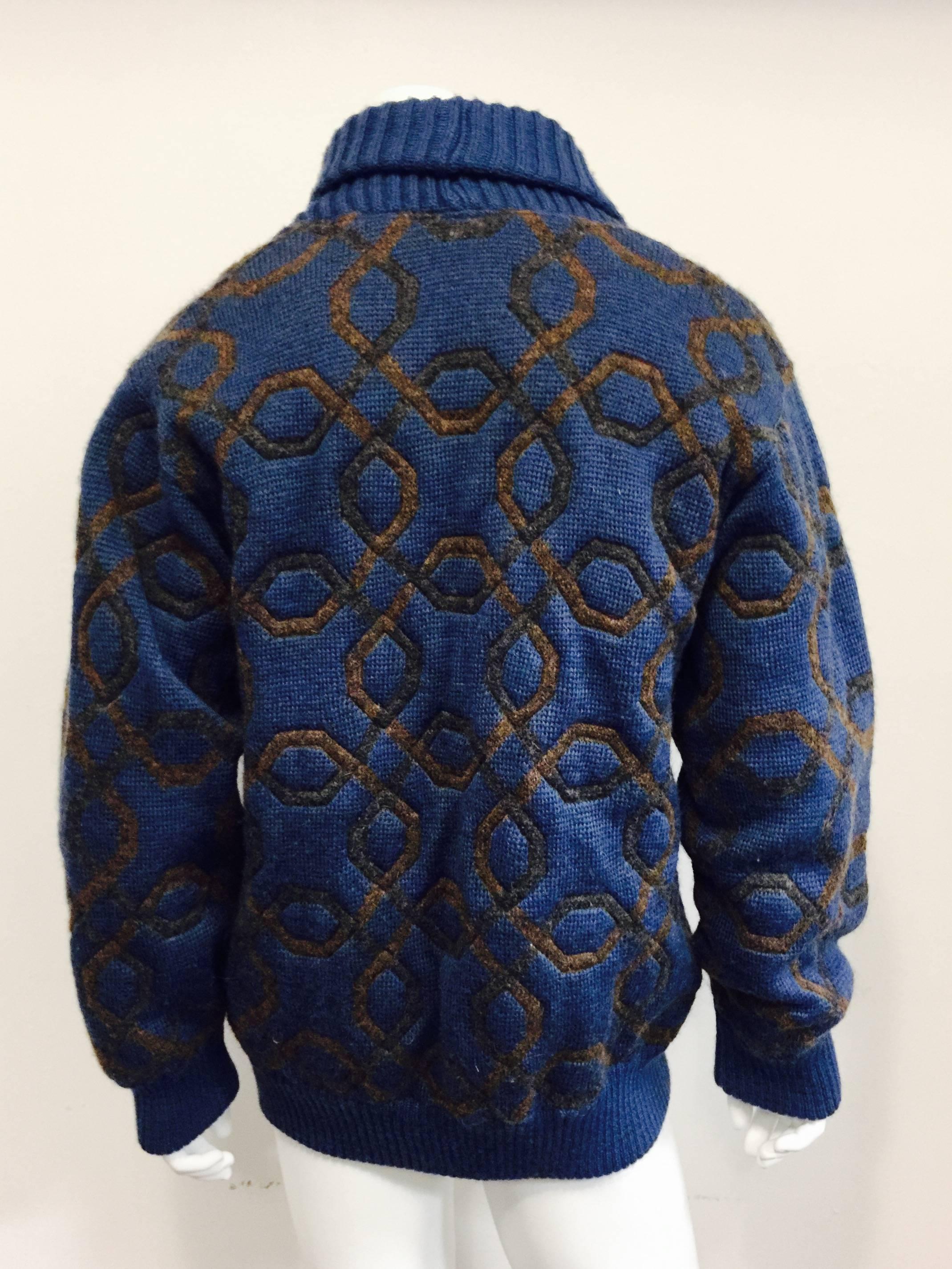 Men's Fabulous Gucci 1970's Heavy Wool/Mohair Shawl  Collar Cardigan In Excellent Condition In Palm Beach, FL