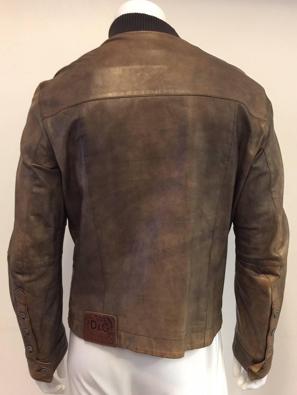 d and g mens leather bomber jacket