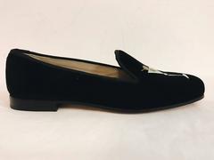 Men's Stubbs & Wooton Velvet Slipper Shoes with Martini Embroidery Sz 10