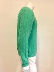 Men's Ralph Lauren Purple Label Cable Knit Cashmere Sweater/Emerald Green