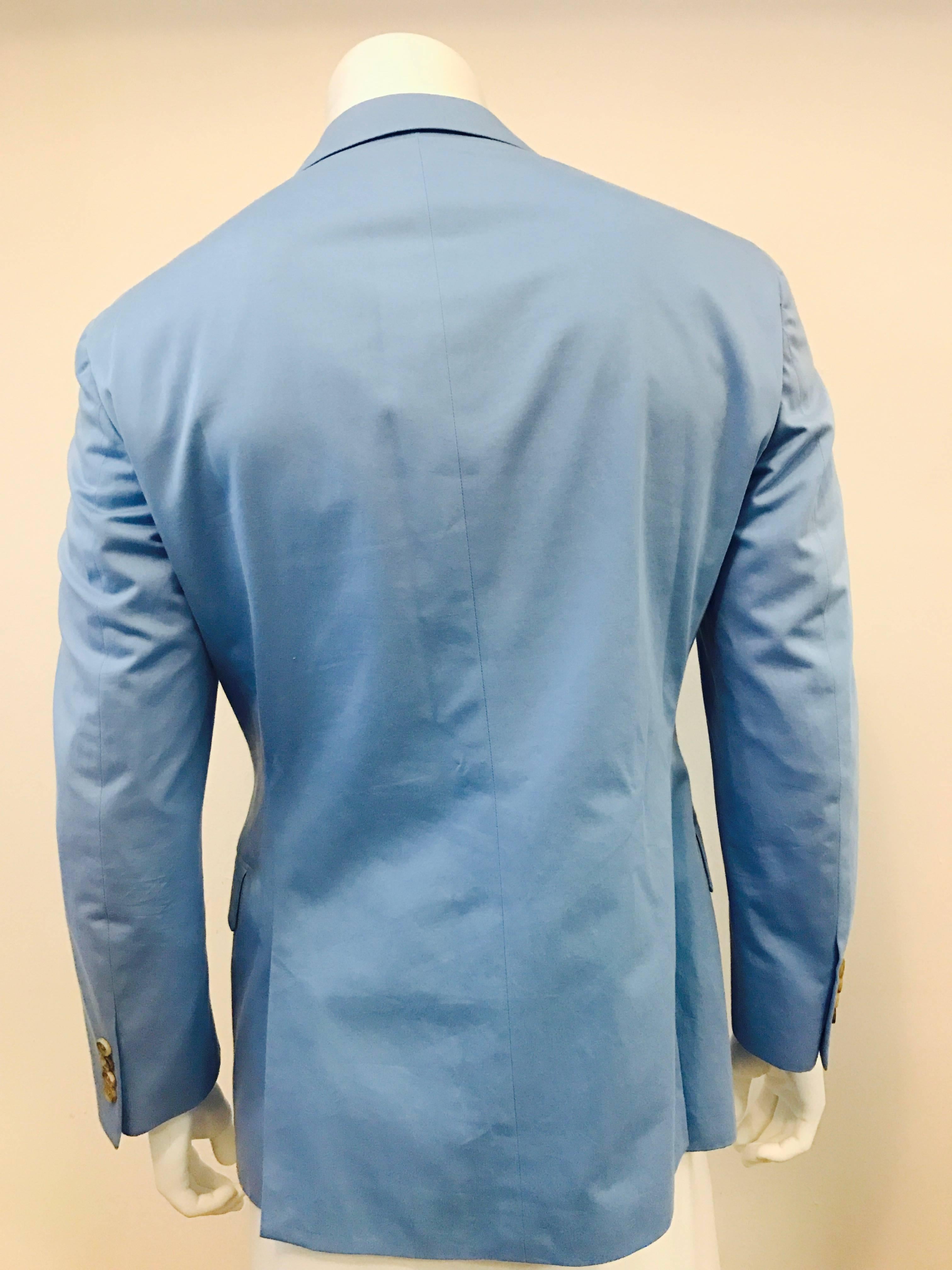 Blue Men's Ralph Lauren Purple Label Lightweight Fully Lined Cotton Sport Coat