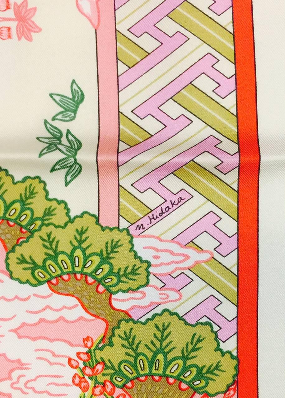 2009 Hermes Ballade de Heian Silk Twill Scarf by Natsuno Hidaka In Excellent Condition In Palm Beach, FL