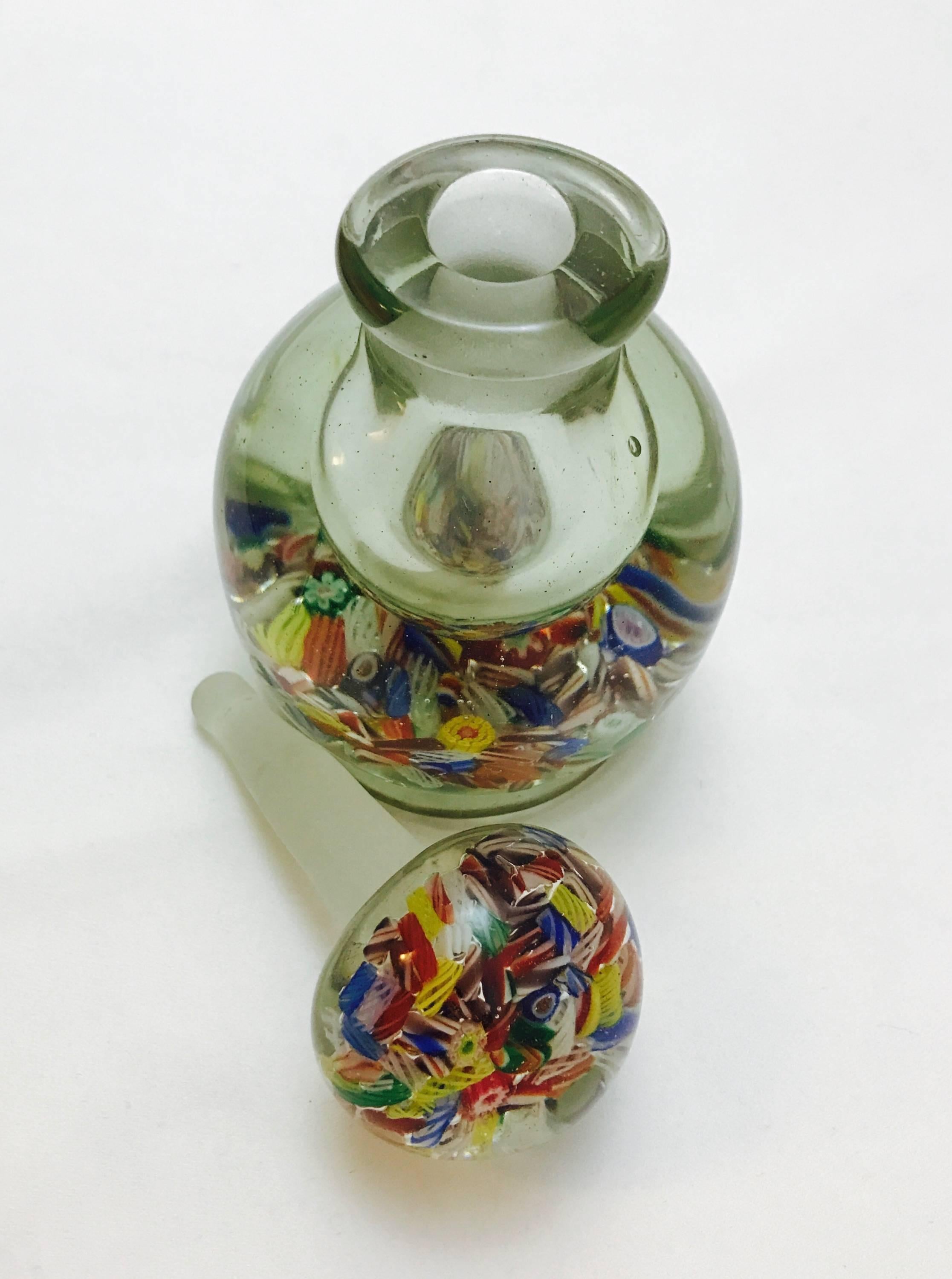 Women's or Men's Men's ca. 1930's Chinese Millefiore Bottle with Stopper For Sale