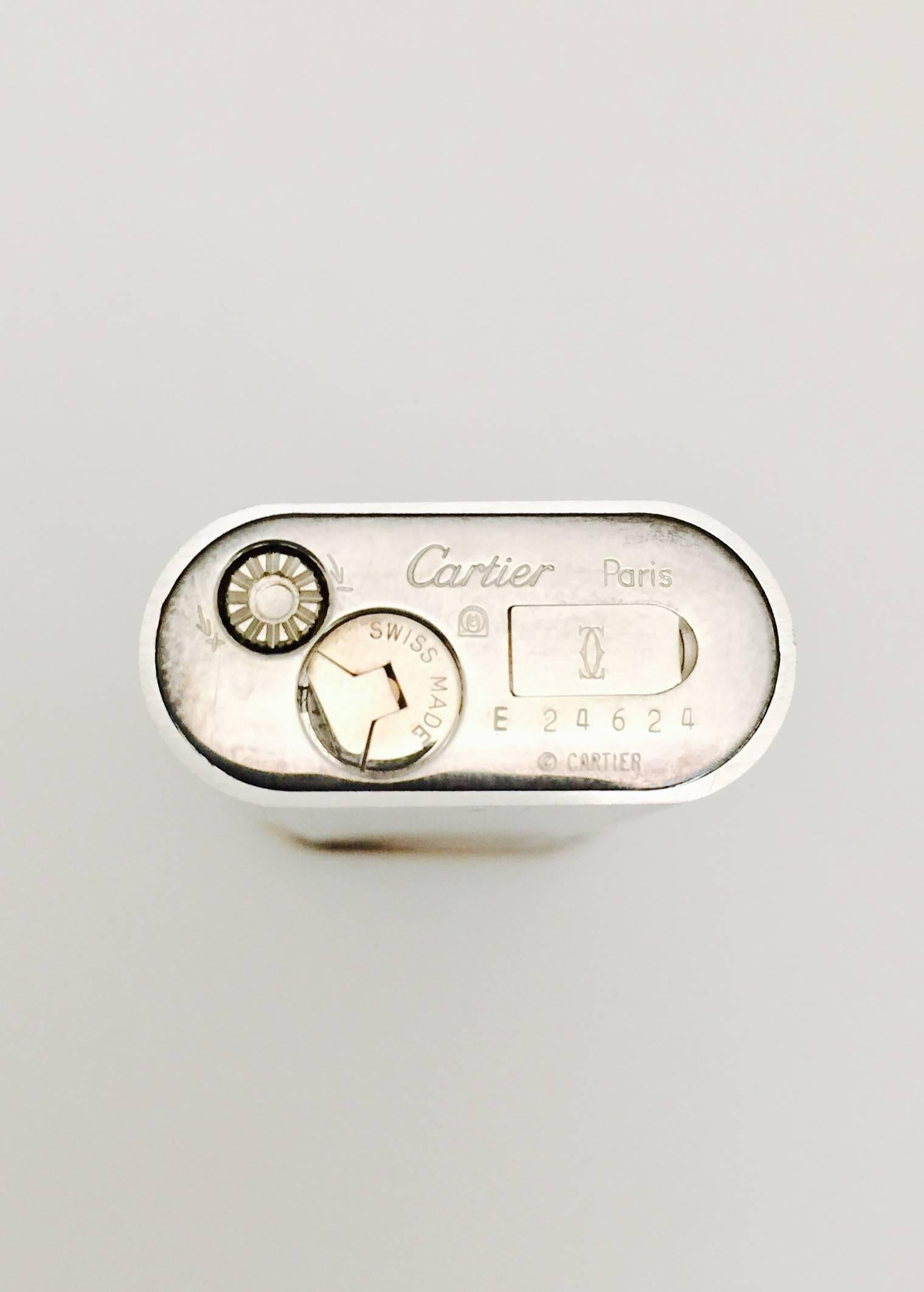 Cartier ca.1990's Lighter in Silver Plate, Brand New in Box In New Condition In Palm Beach, FL