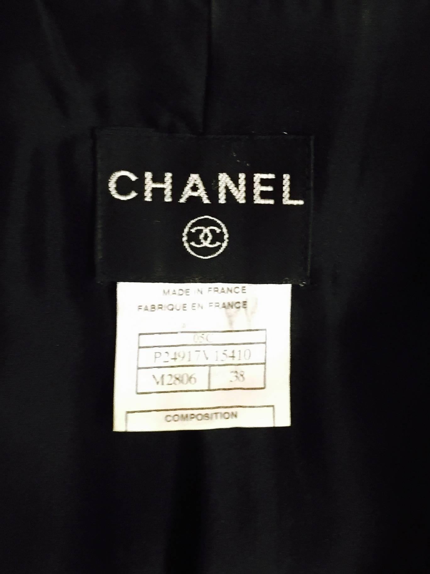 Chanel 2005 Cruise Black & White Tweed Belted Long Sleeve Dress w  Trim 3