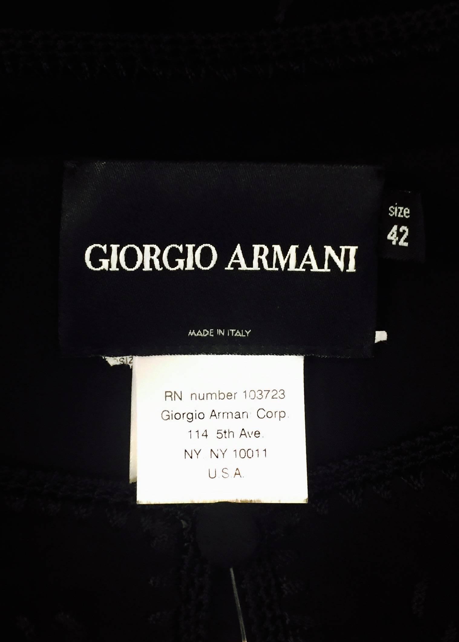 Giorgio Armani Black Suede Jacket With Whipstitched Design and Long Fringe Hem 1