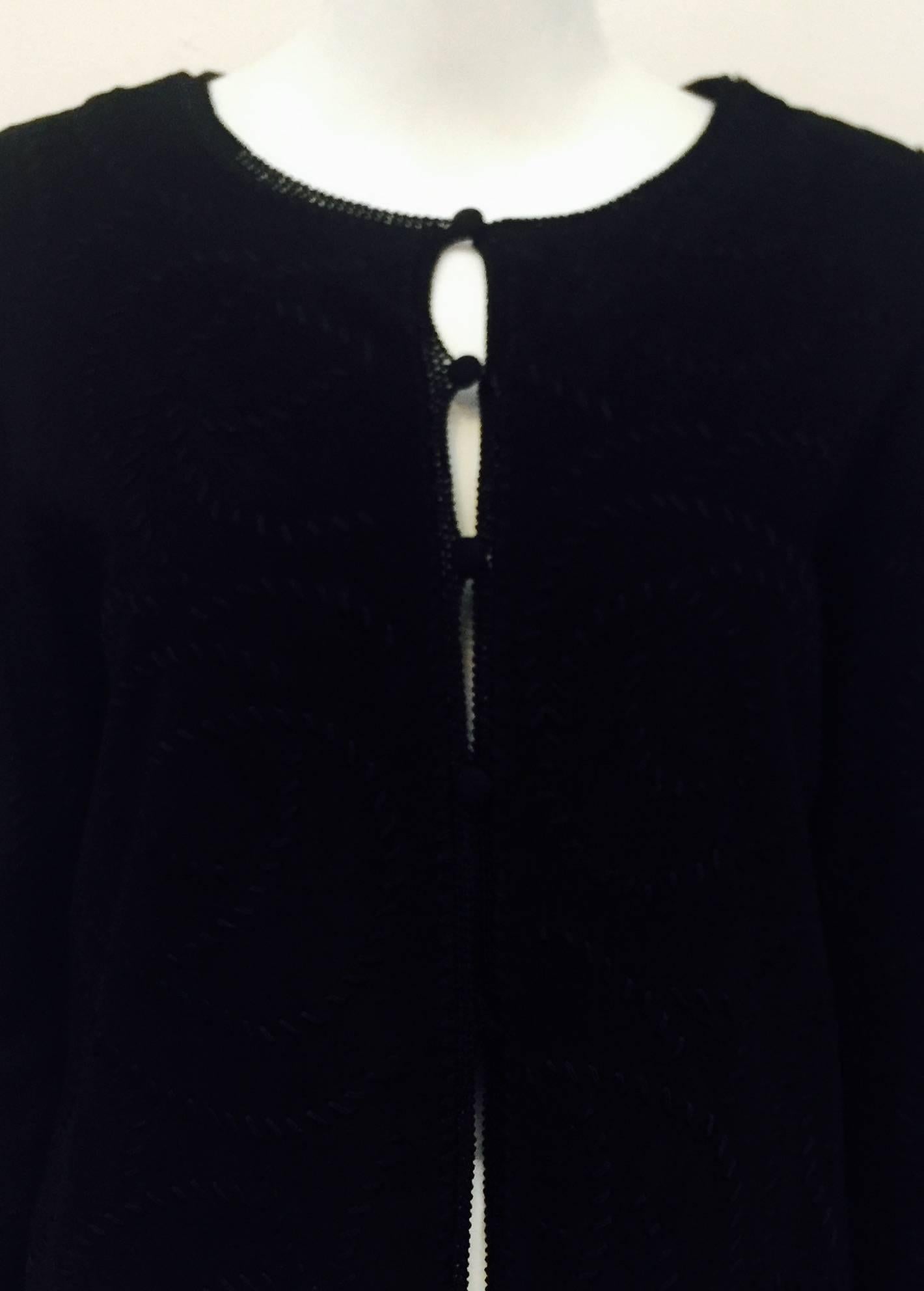 Women's Giorgio Armani Black Suede Jacket With Whipstitched Design and Long Fringe Hem