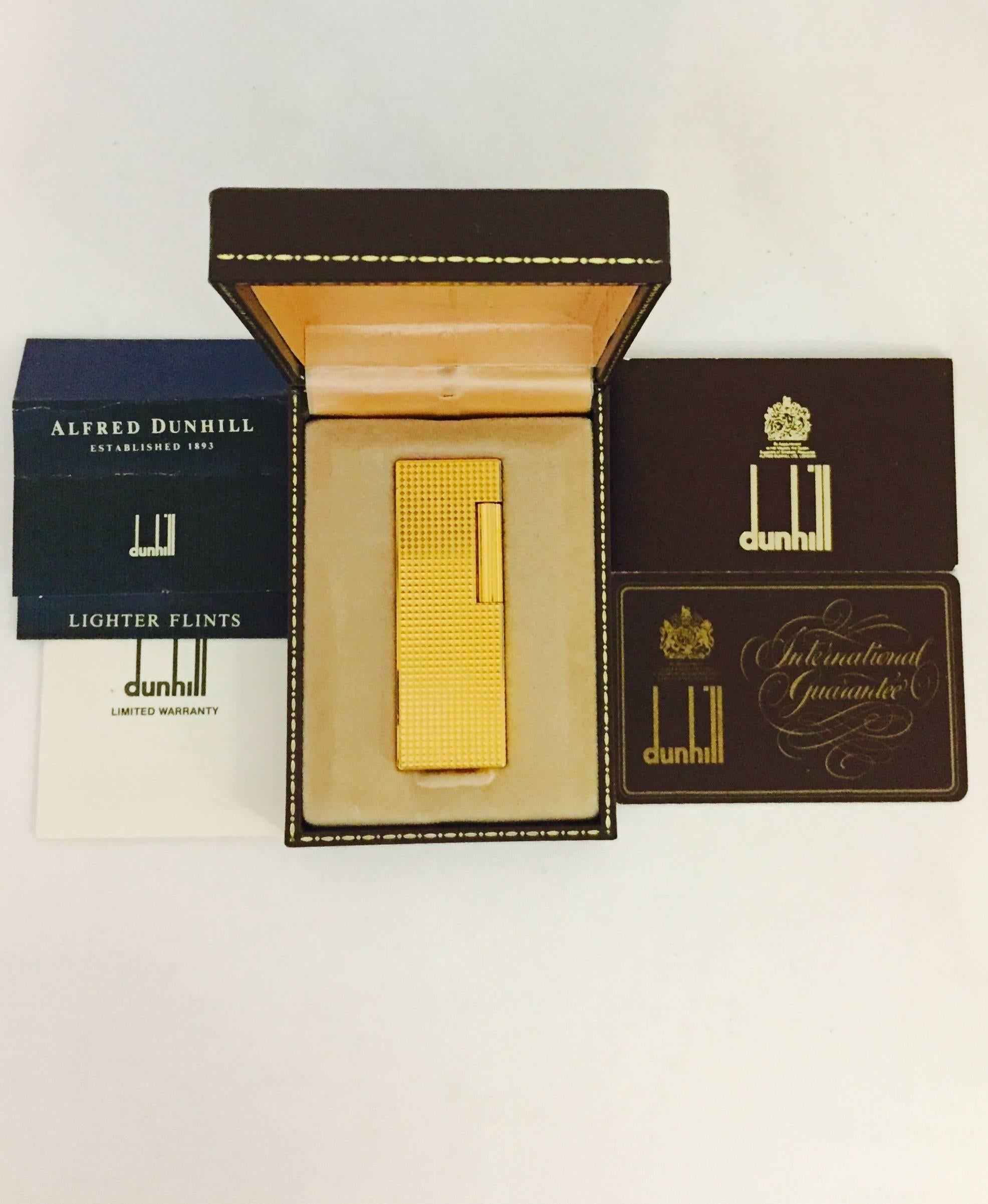 Men's Vintage Dunhill Rollagas Lighter - Gold Plated Diamond in the Box  1