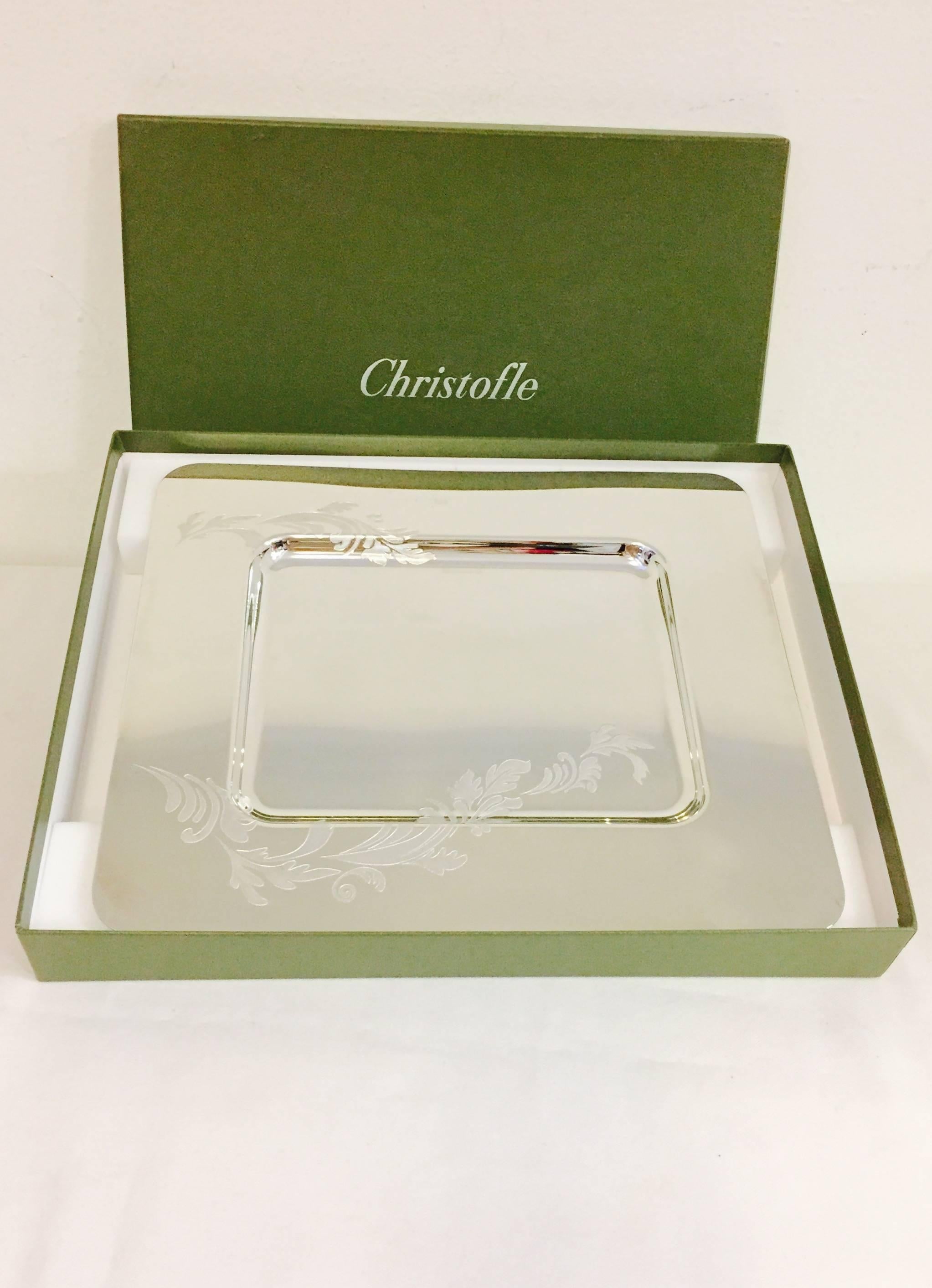 Christofle Silver Plated Dish/Tray Perfect for Special Day or a Wedding! In Box In New Condition In Palm Beach, FL