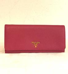 Prada Fuchsia Saffiano Chain Crossbody Wallet
