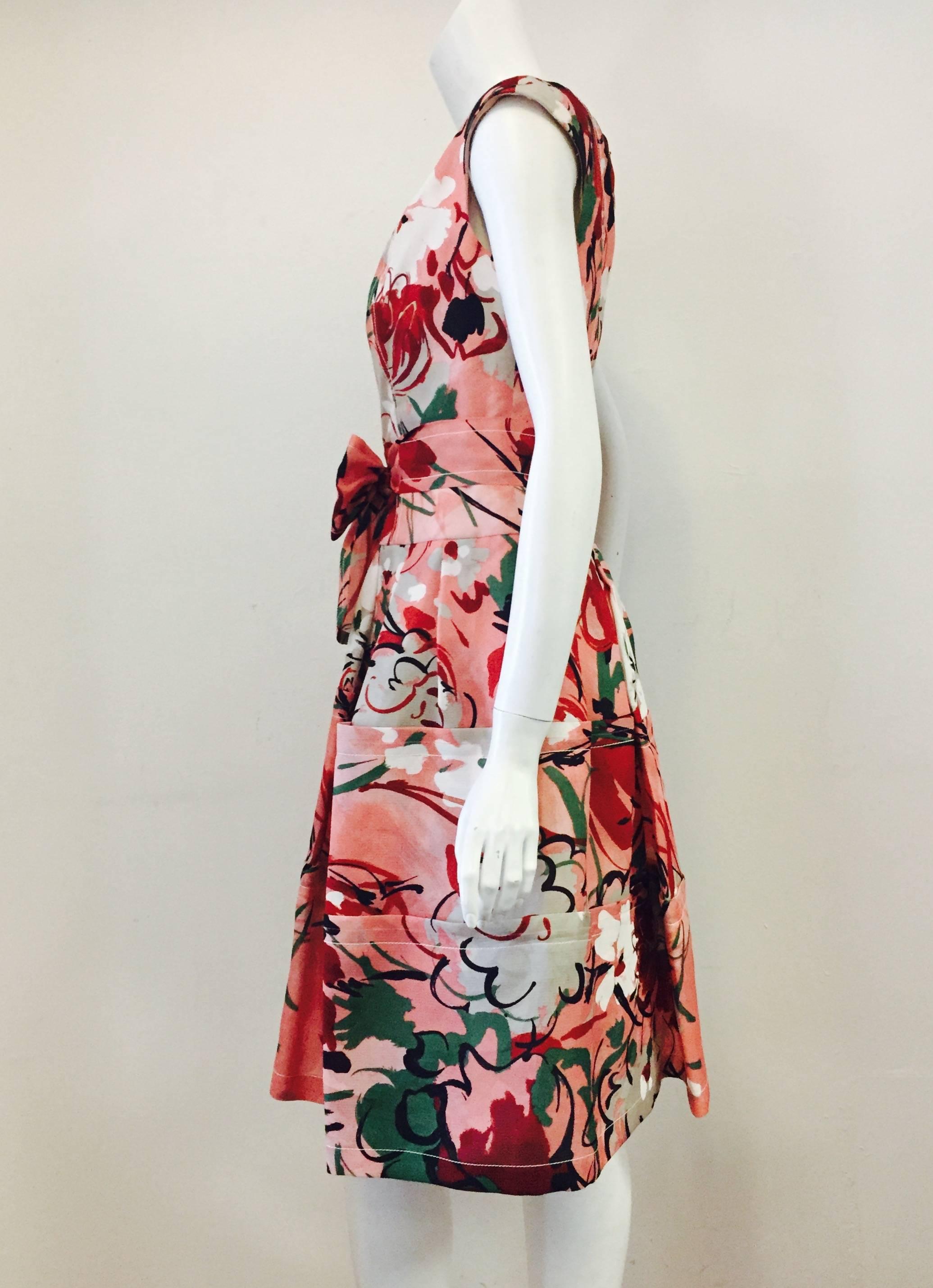 Carolina Herrera Abstract Print Dress In Excellent Condition In Palm Beach, FL