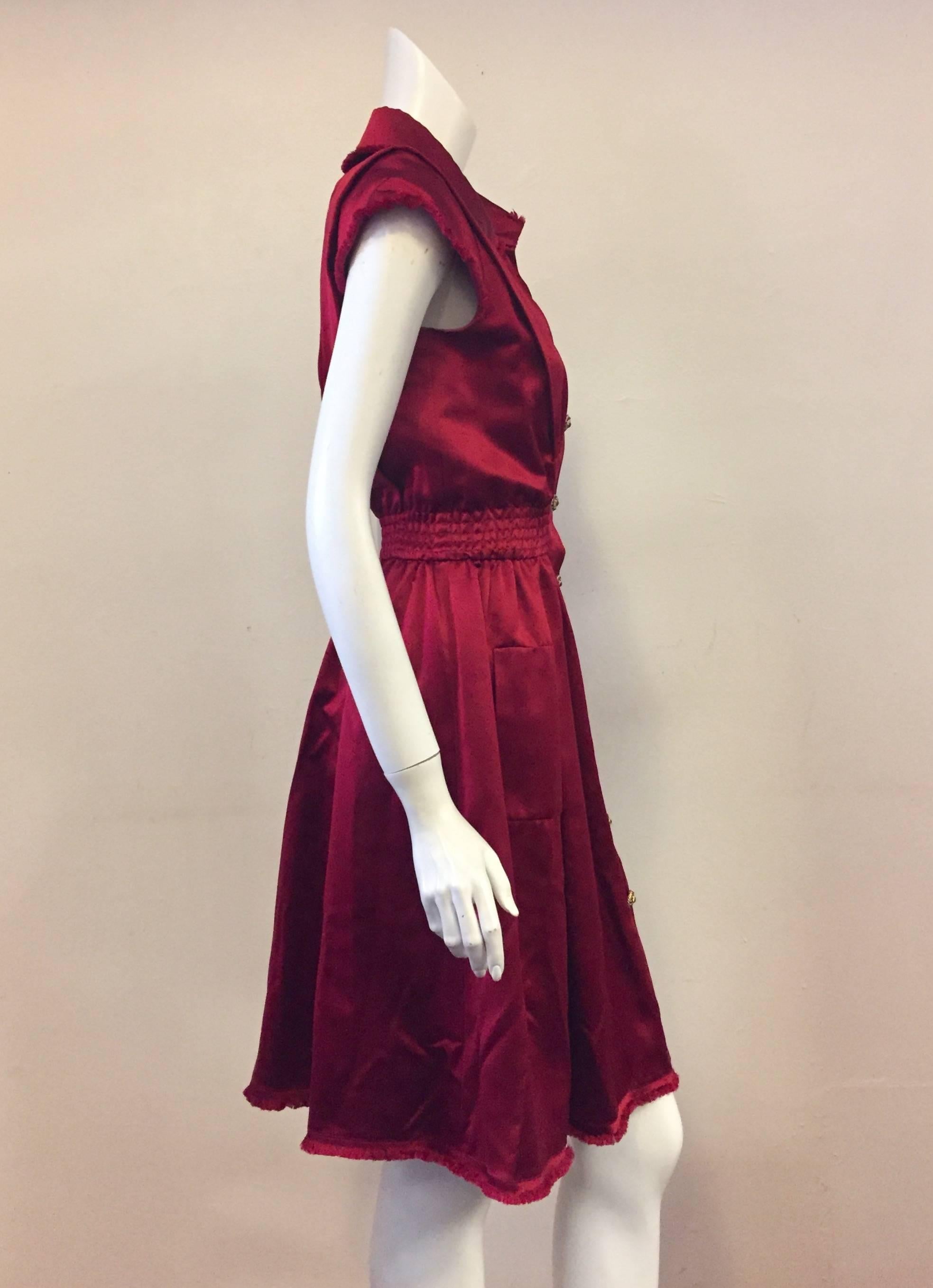 Chanel Silk and Satin Casual Day Dress In Excellent Condition In Palm Beach, FL