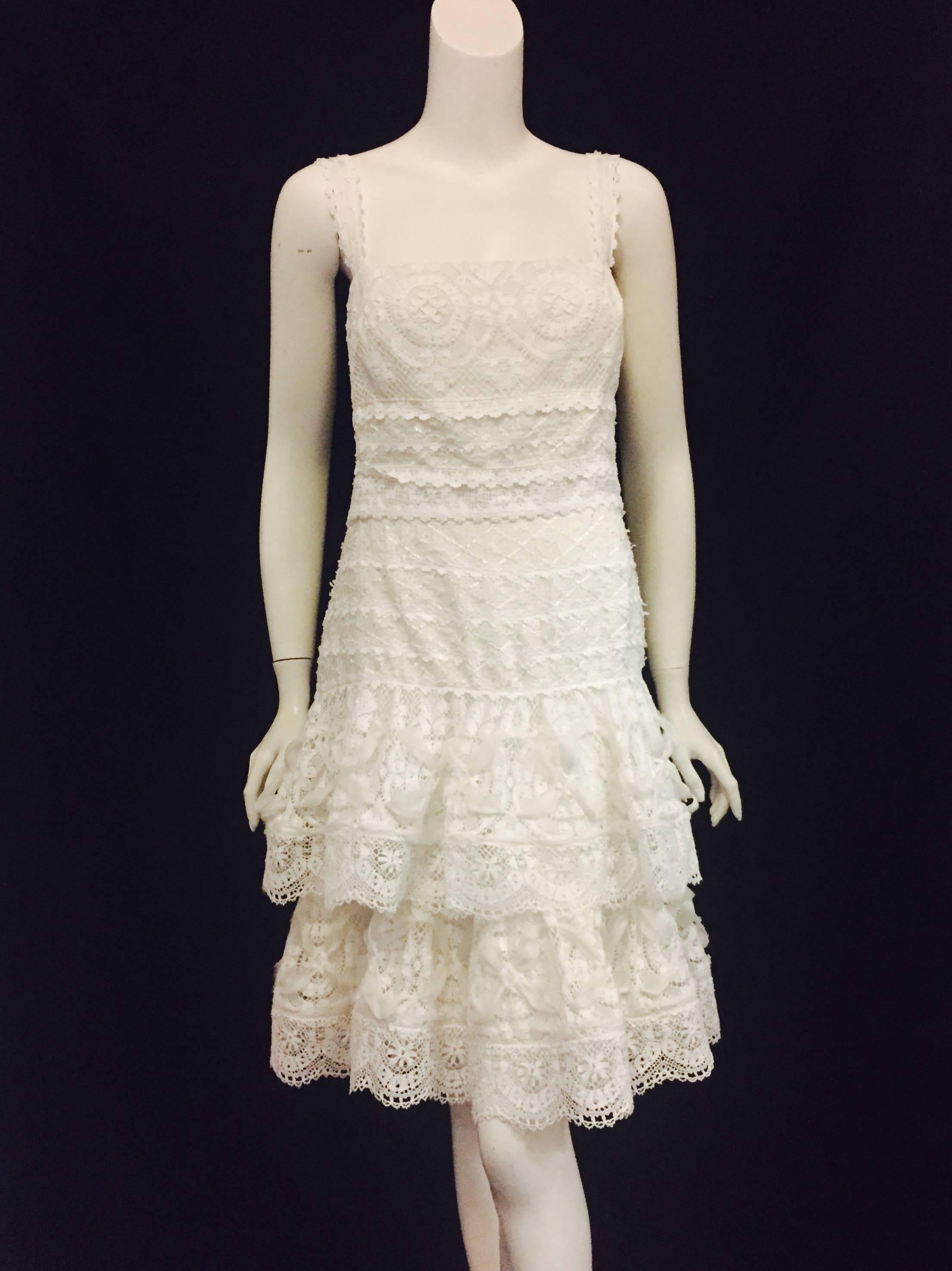 Lovely Lace Oscar de la Renta White Dress 1