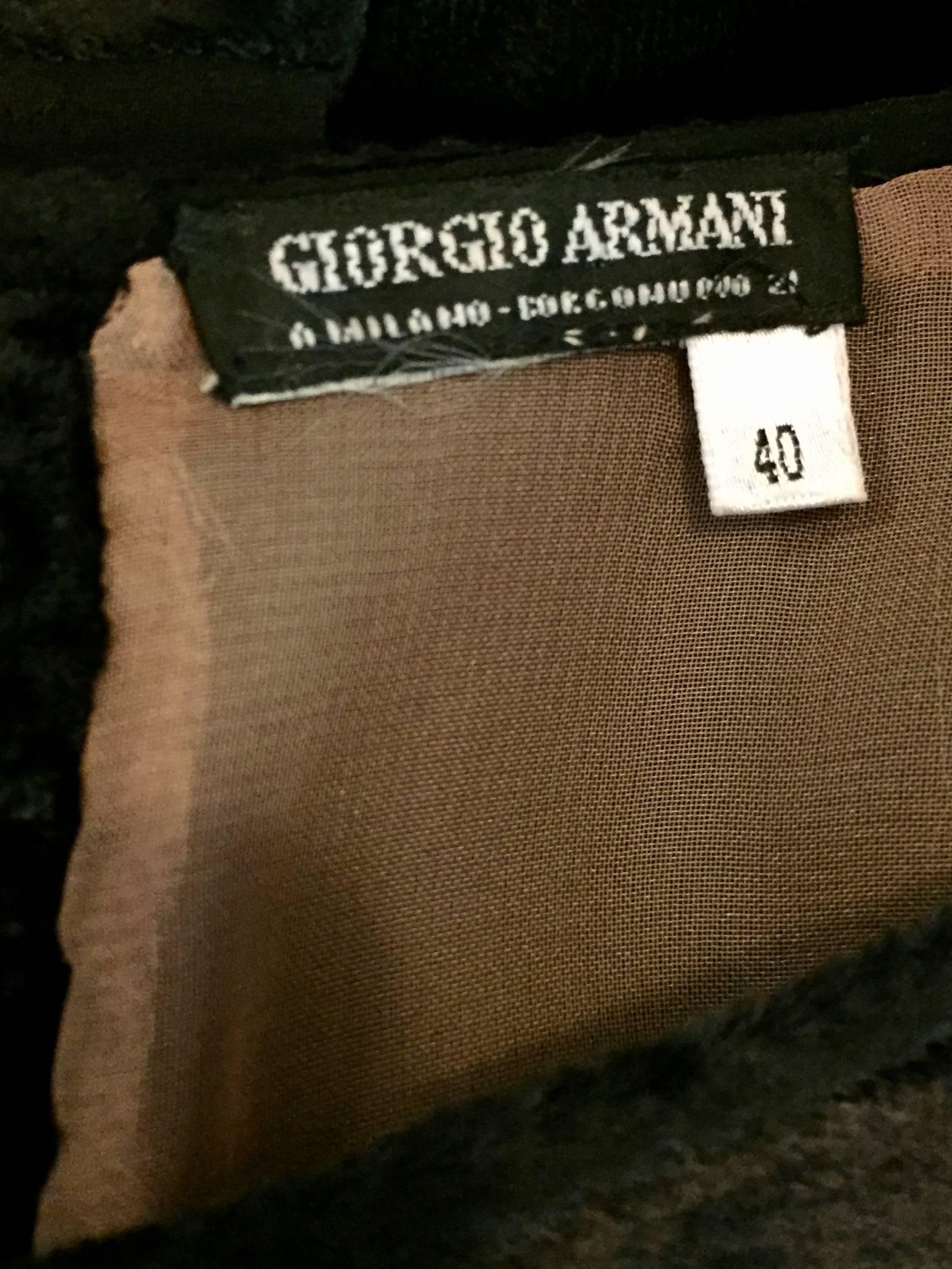 Women's Gorgeous Giorgio Armani Top in Black Velour and Mesh 