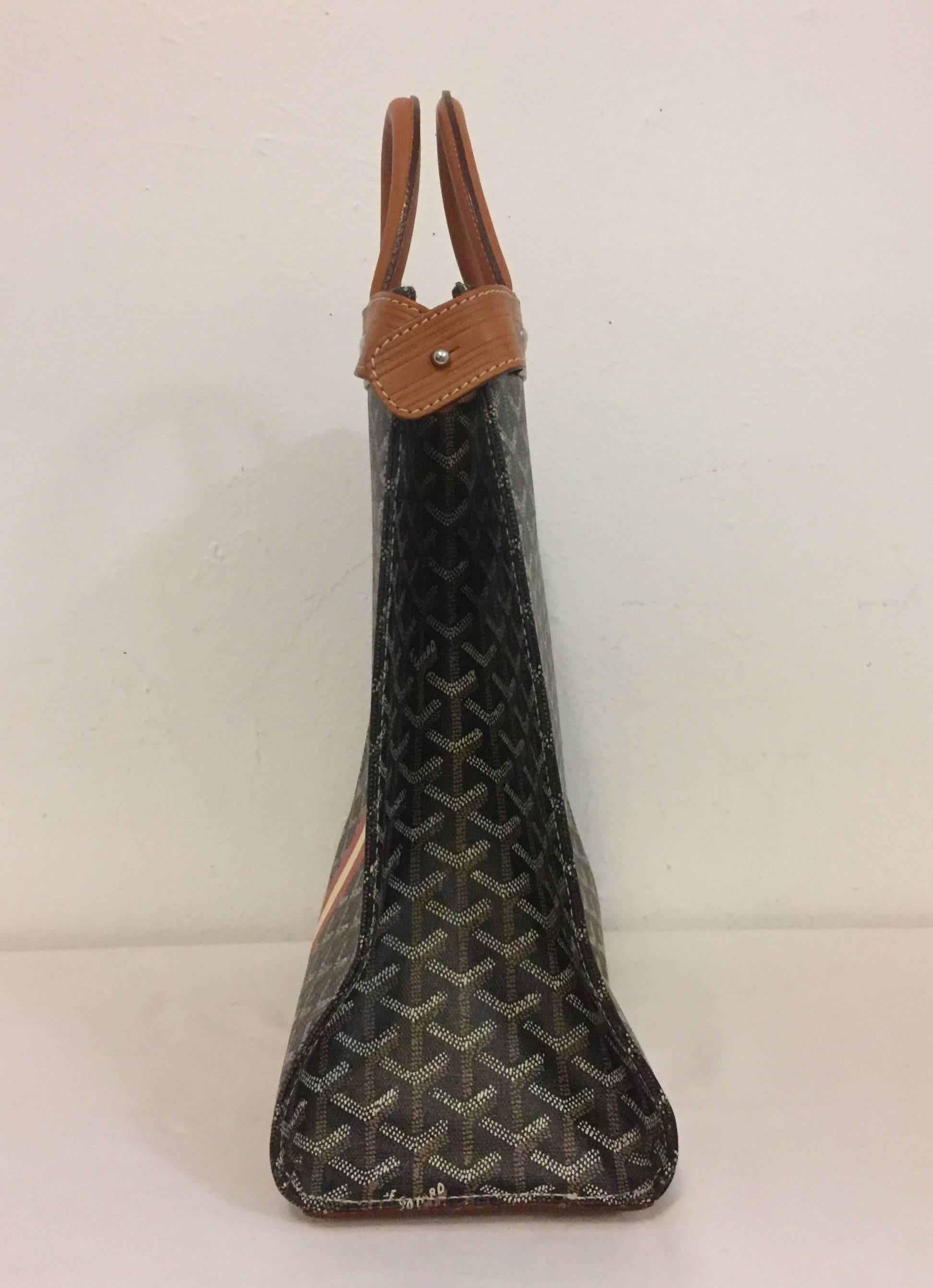 Women's Grand Goyard Handbag in Traditional Brown and White Print