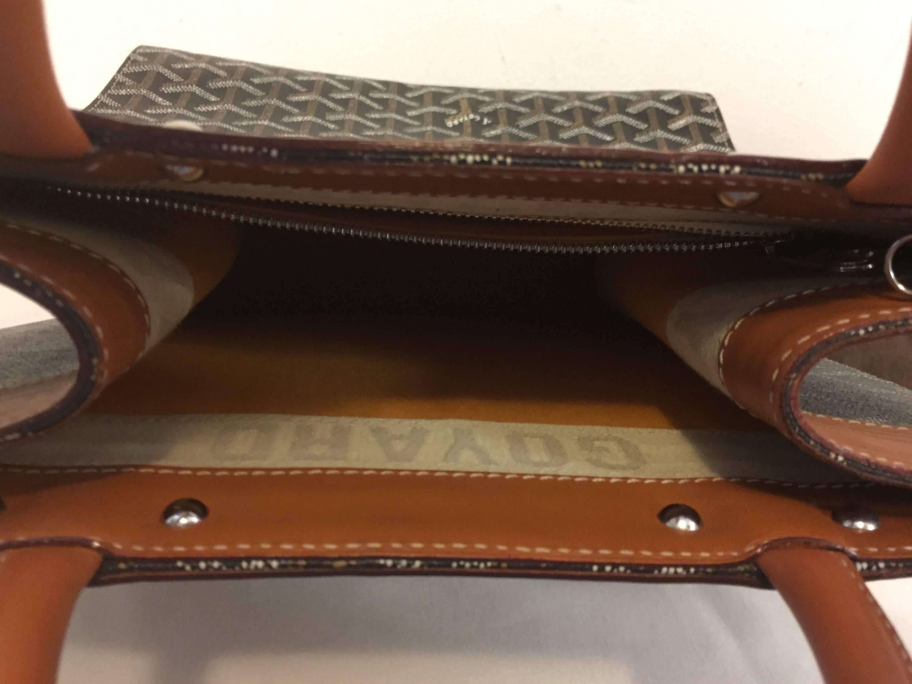 Grand Goyard Handbag in Traditional Brown and White Print 2