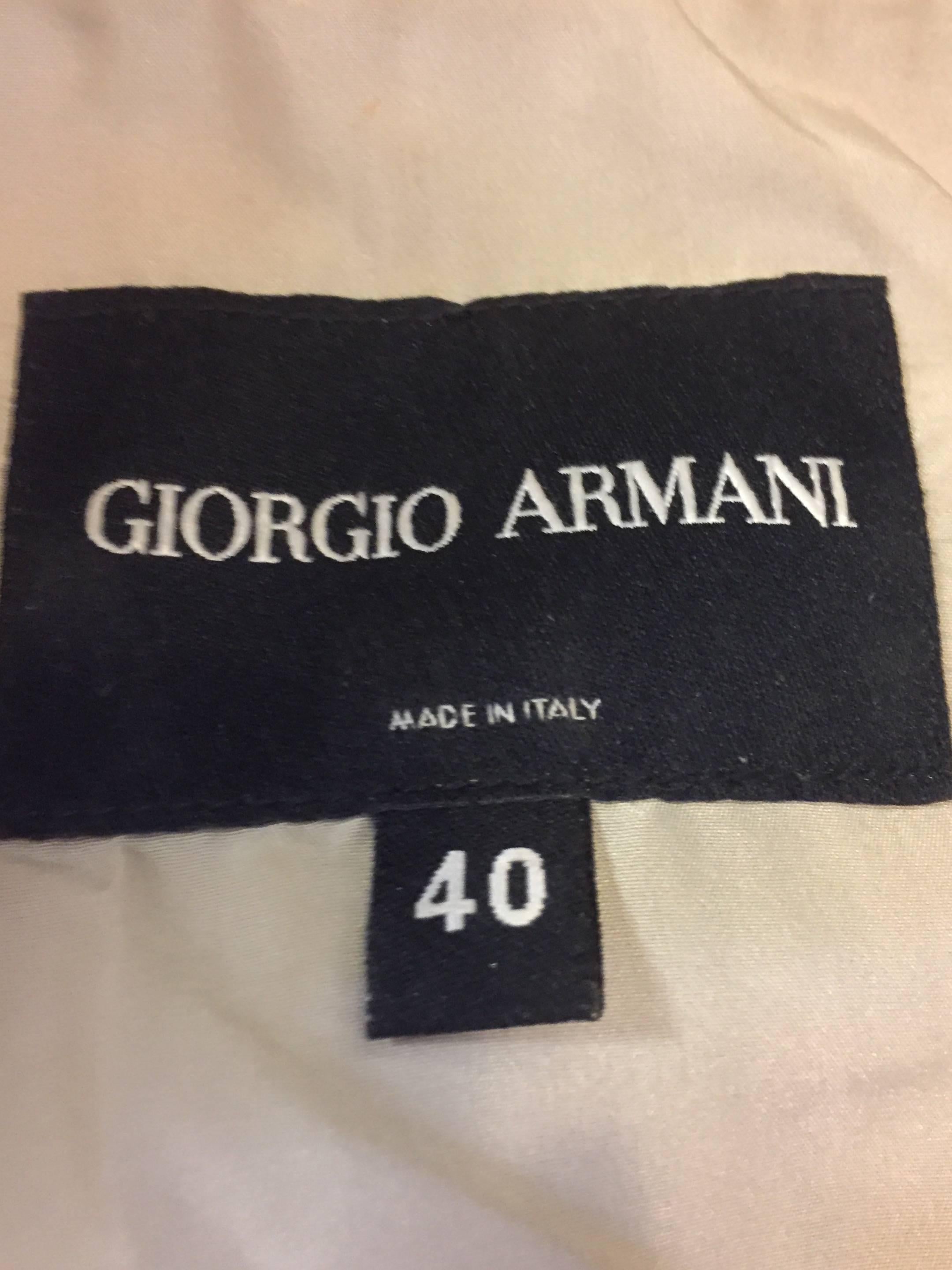 Giorgio Armani's Reptile Embossed Lambskin Trendy Jacket in Ivory and Brown   1
