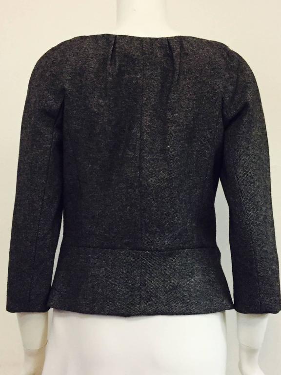 Characteristic Christian Dior Wool Cropped Jacket in Tiny Black/Grey ...