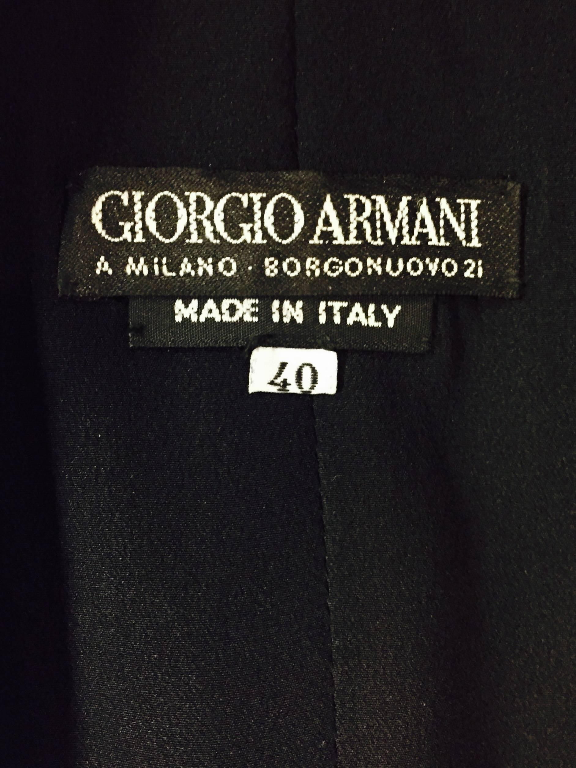 Women's Grand Giorgio Armani Silk Jacket Black and Beige Ornate Spiral Print For Sale