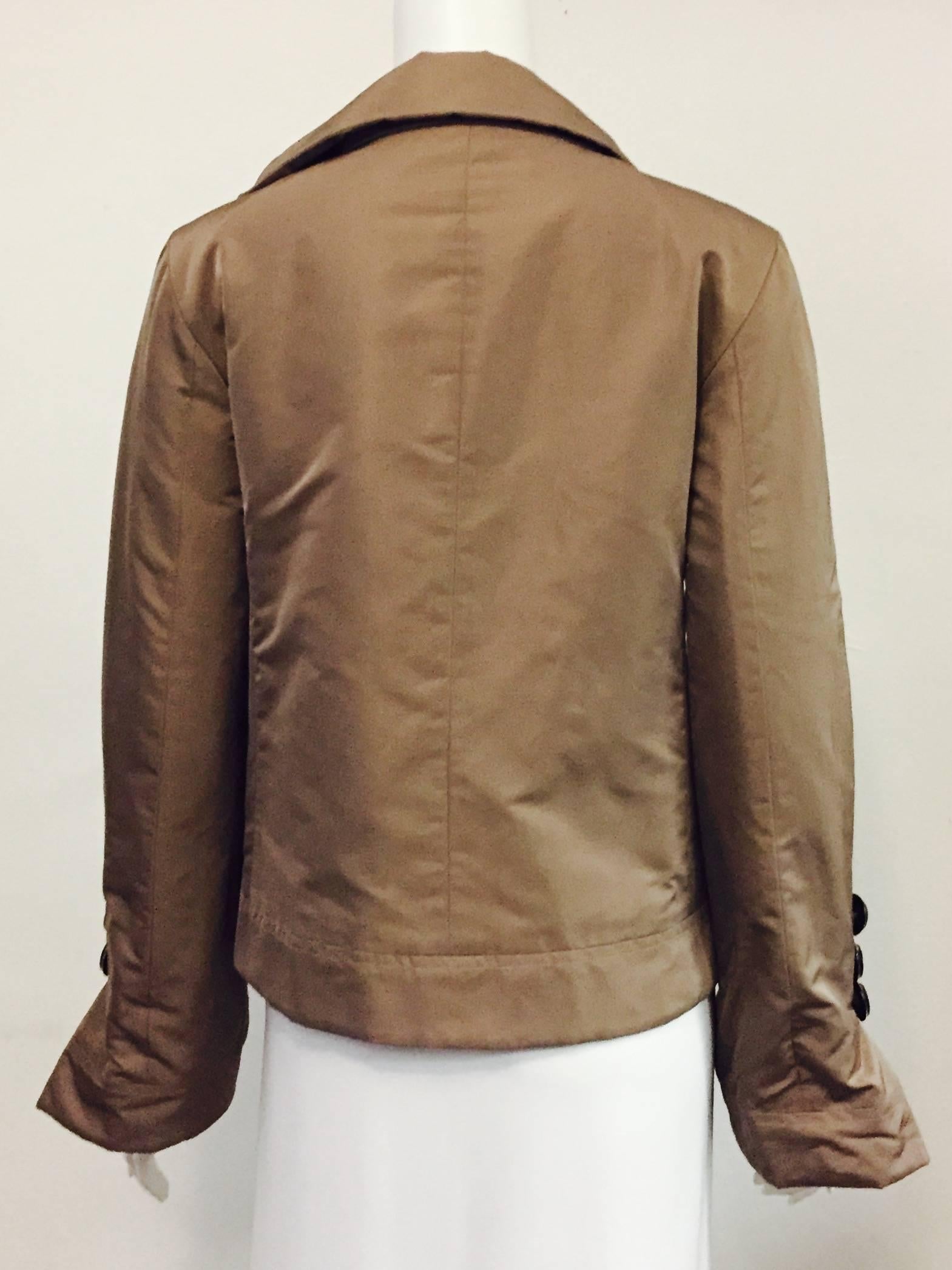 Brown Giorgio Armani Practical Windbreaker Jacket in Taupe For Sale