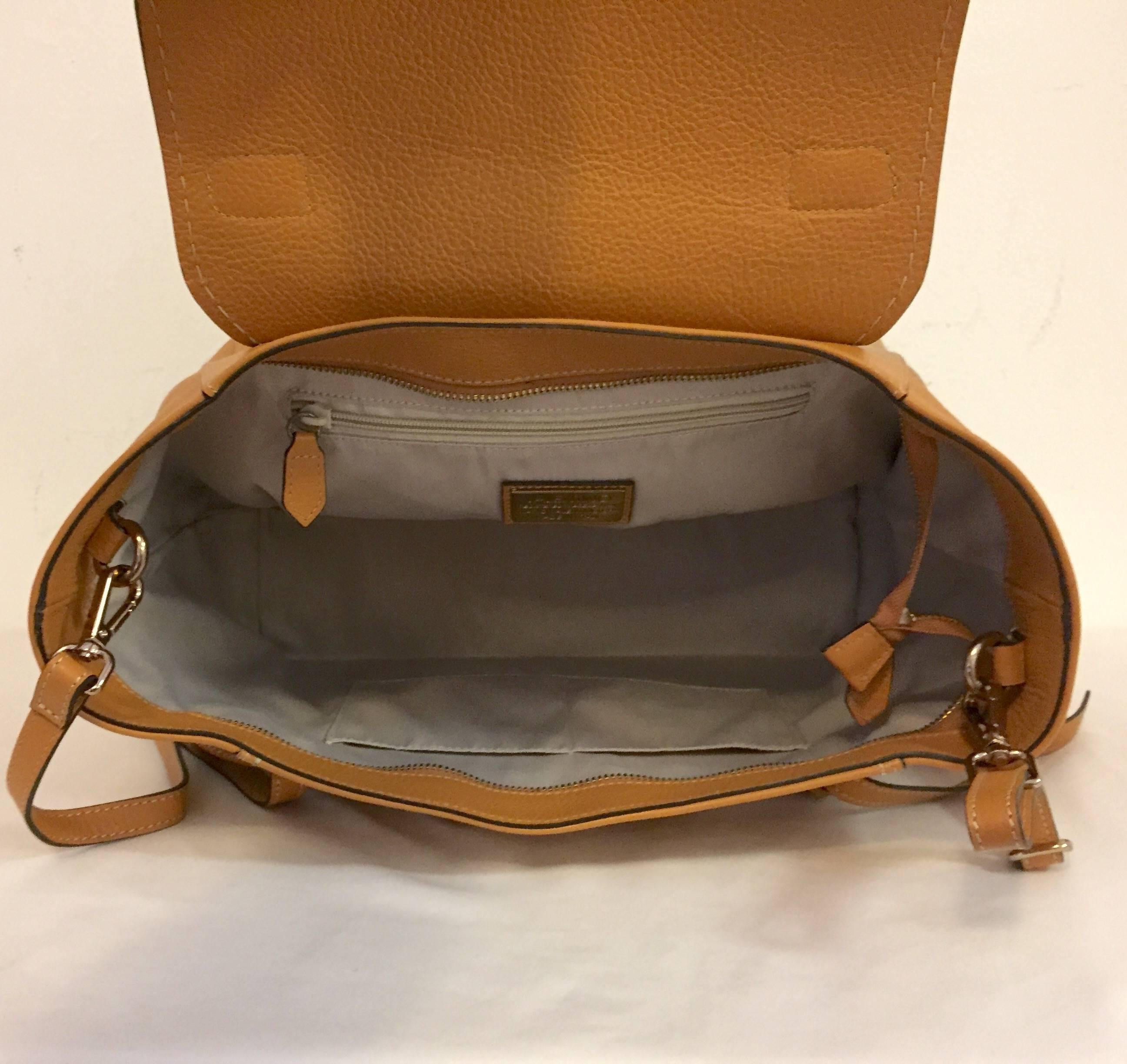Brown Valentino by Mario Valentino Camilla Leather Satchel in Cinnamon