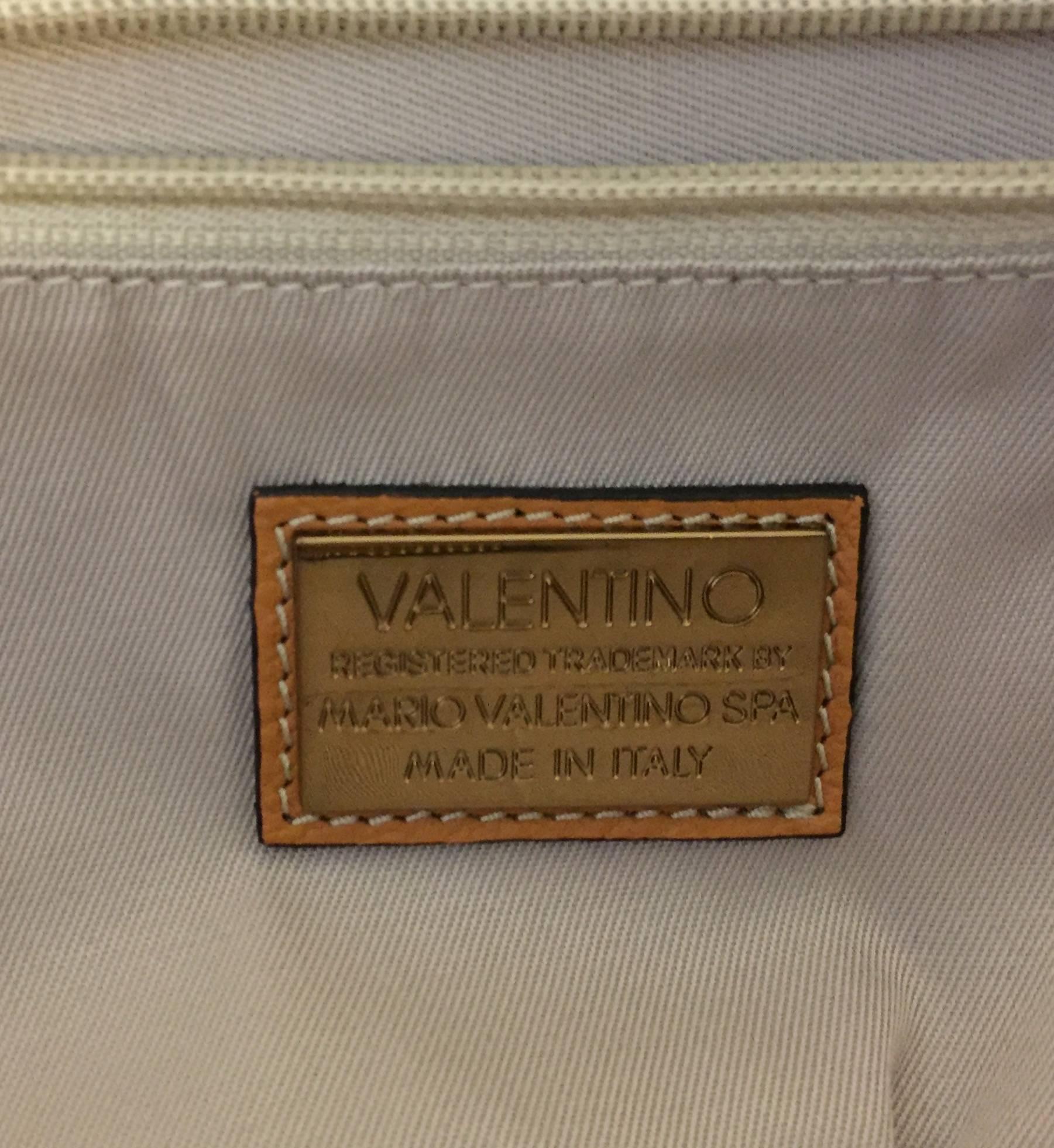 Valentino by Mario Valentino Camilla Leather Satchel in Cinnamon In Excellent Condition In Palm Beach, FL