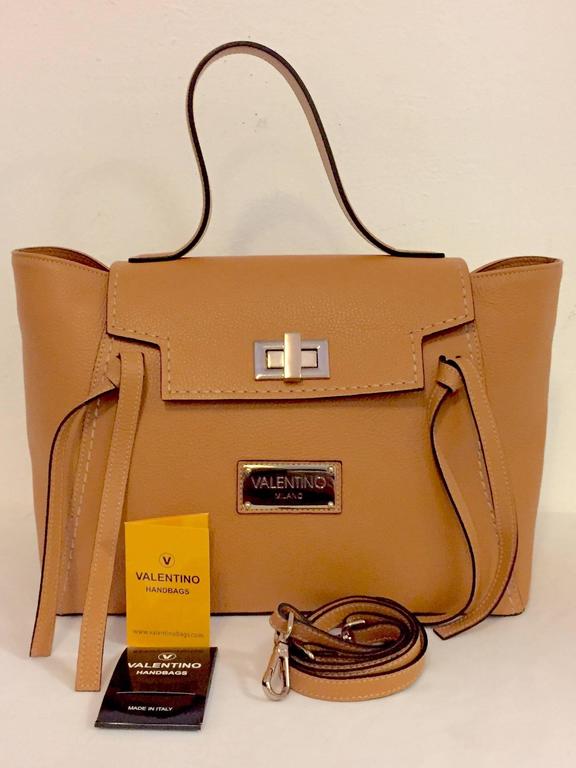 Valentino by Mario Valentino Camilla Leather Satchel in Cinnamon at 1stDibs