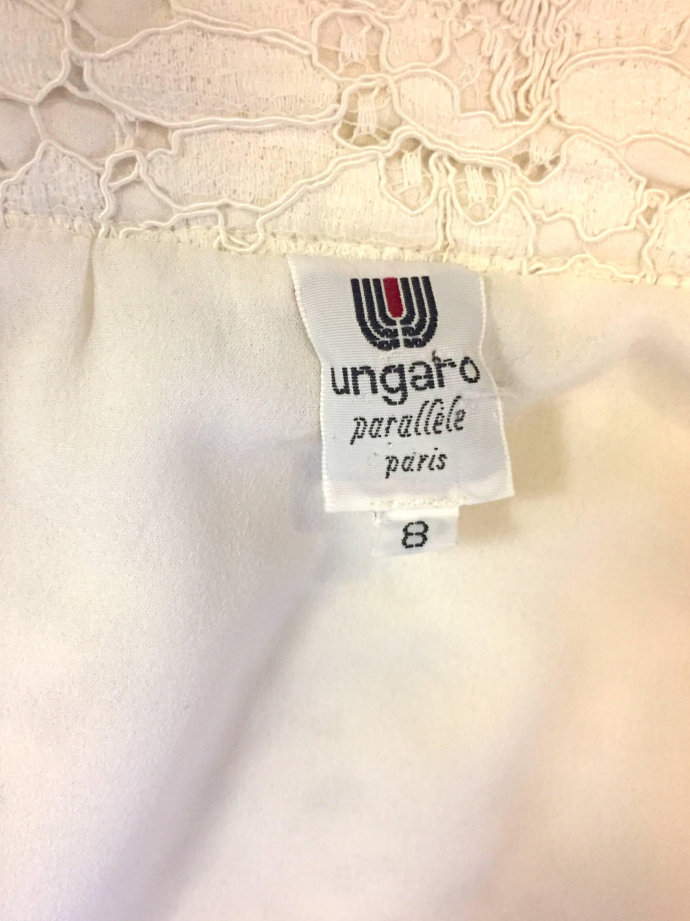 Ultimate Ungaro Ivory French Lace Pencil Skirt 1