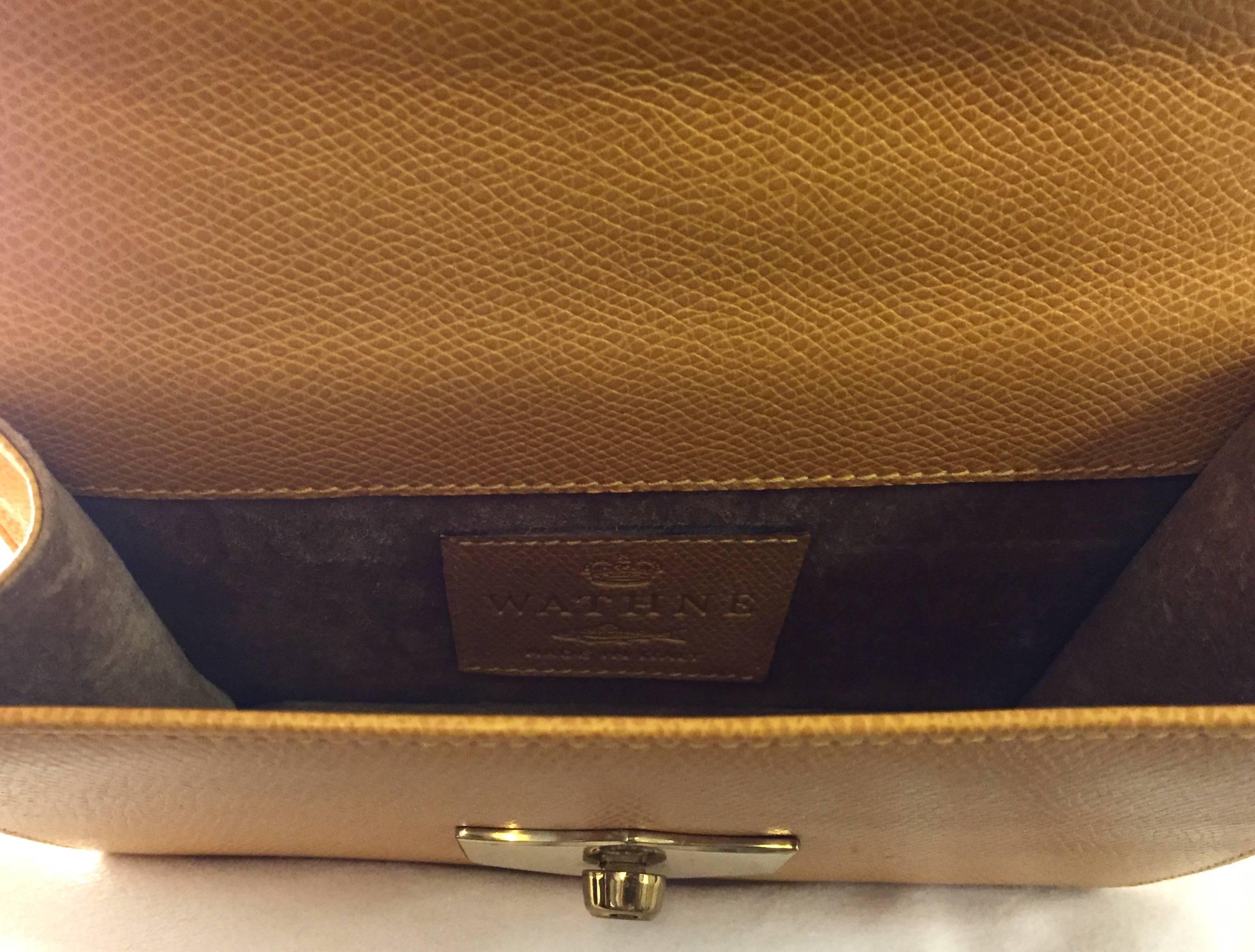 Women's Wathne Dijon Textured Leather Structured Crossbody Bag With Top Handle